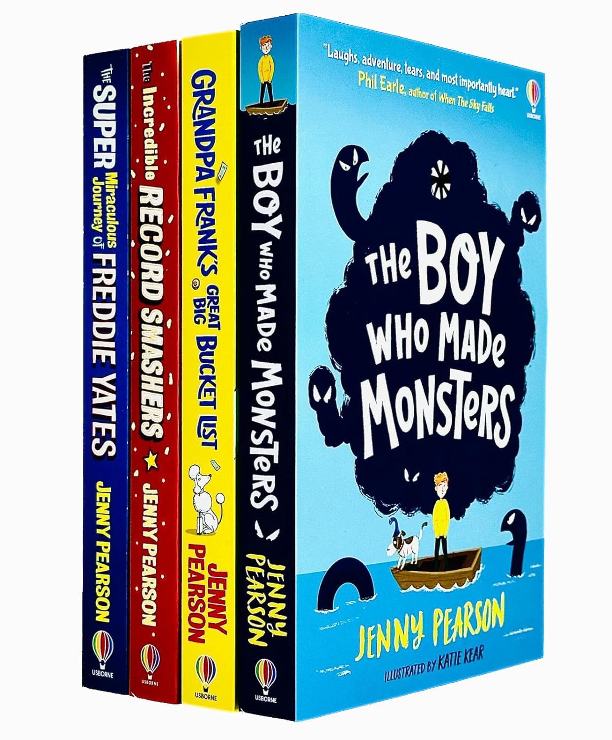JP Collection by Jenny Pearson, 4 paperback books for ages 8-12, featuring colorful covers and engaging illustrations.