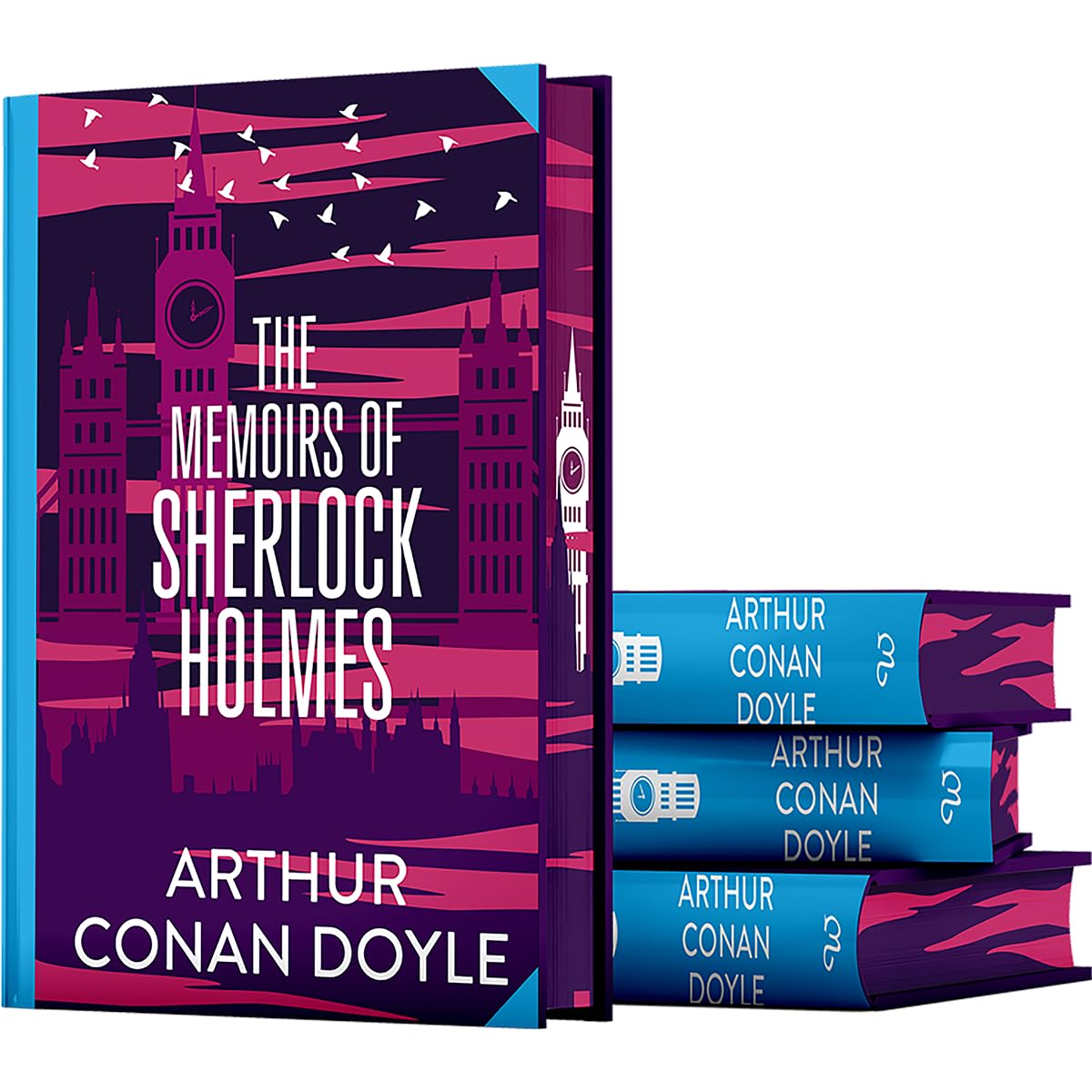 Hardback edition of "The Memoirs of Sherlock Holmes" by Arthur Conan Doyle, featuring a classic book cover design.