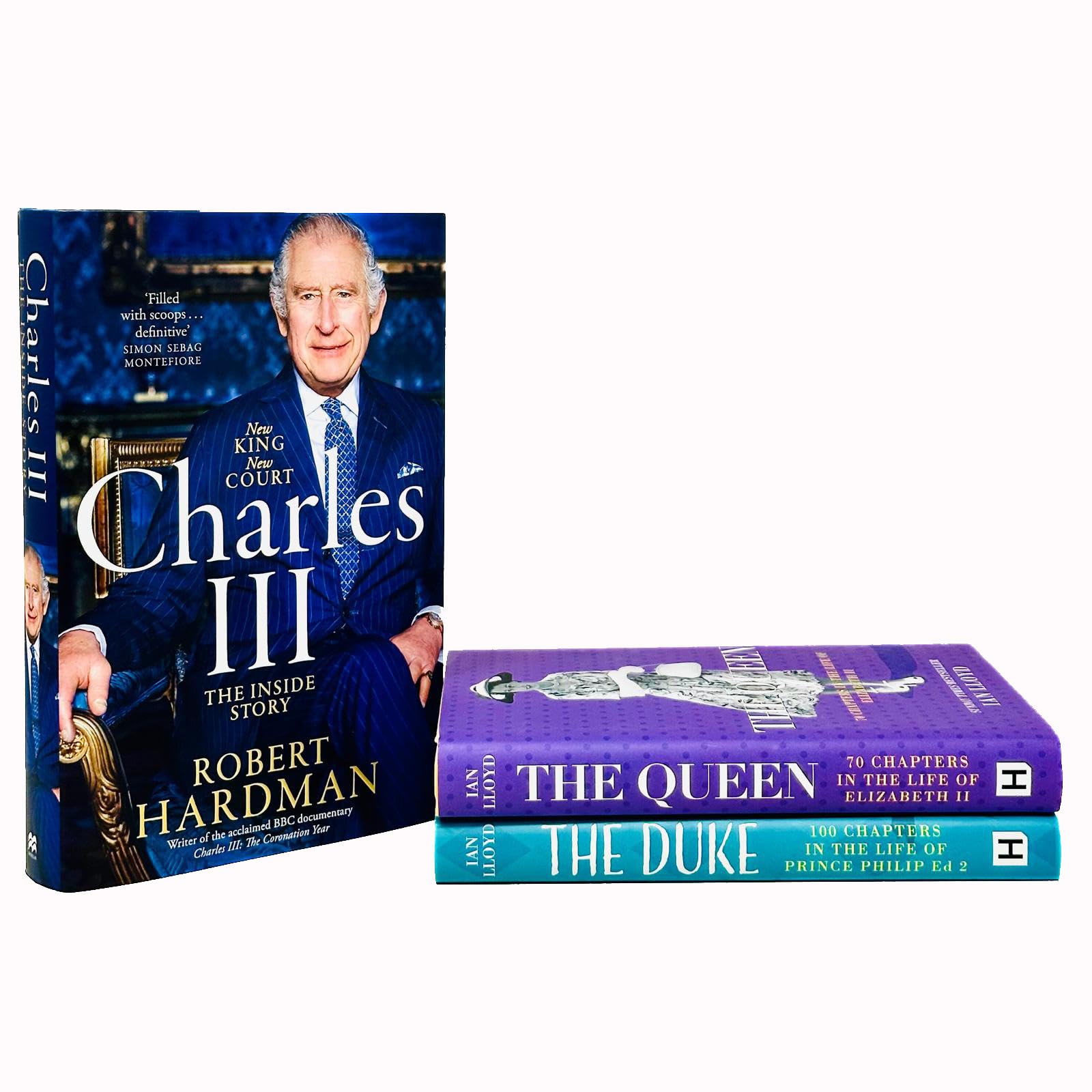 Three hardback books from the "Royal Family" collection by Robert Hardman, showcasing distinctive covers and spine designs.