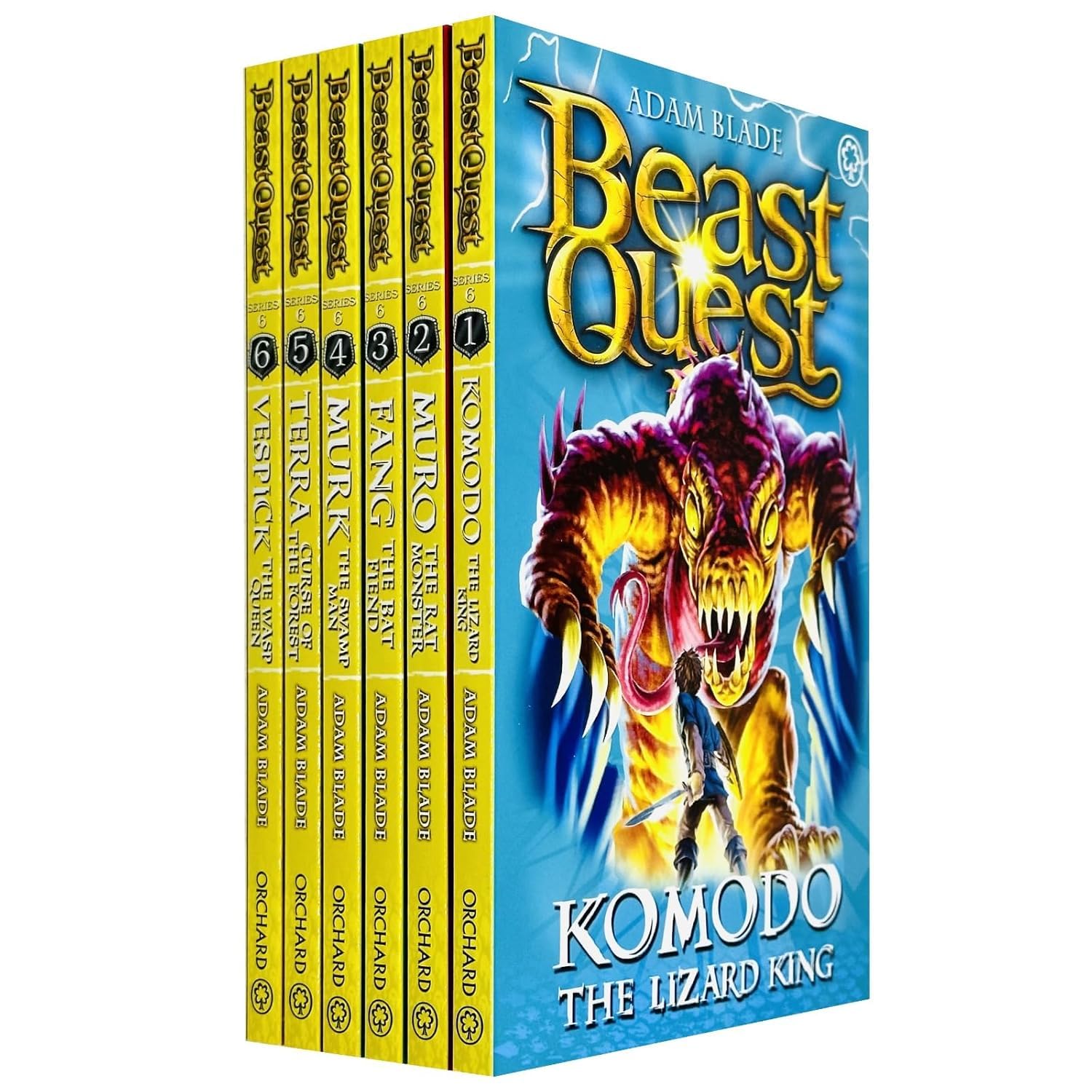 Beast Quest paperback collection by Adam Blade, featuring six adventure books for ages 7-9.