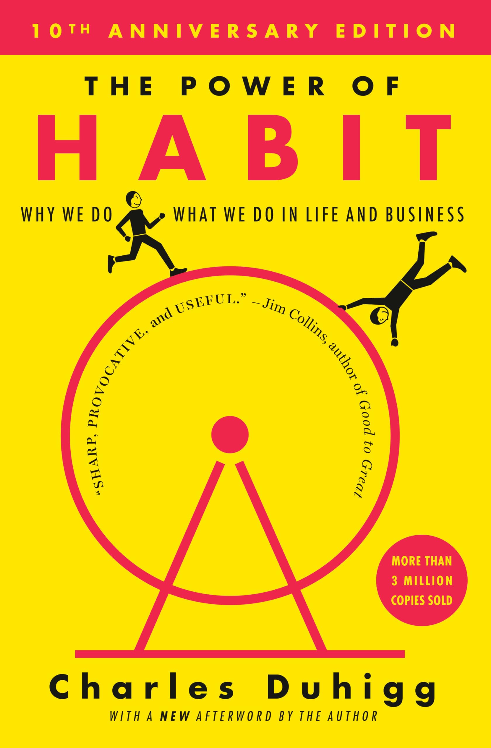 Hardcover copy of "The Power of Habit" by Charles Duhigg, a non-fiction book published by Random House, featuring a book cover.
