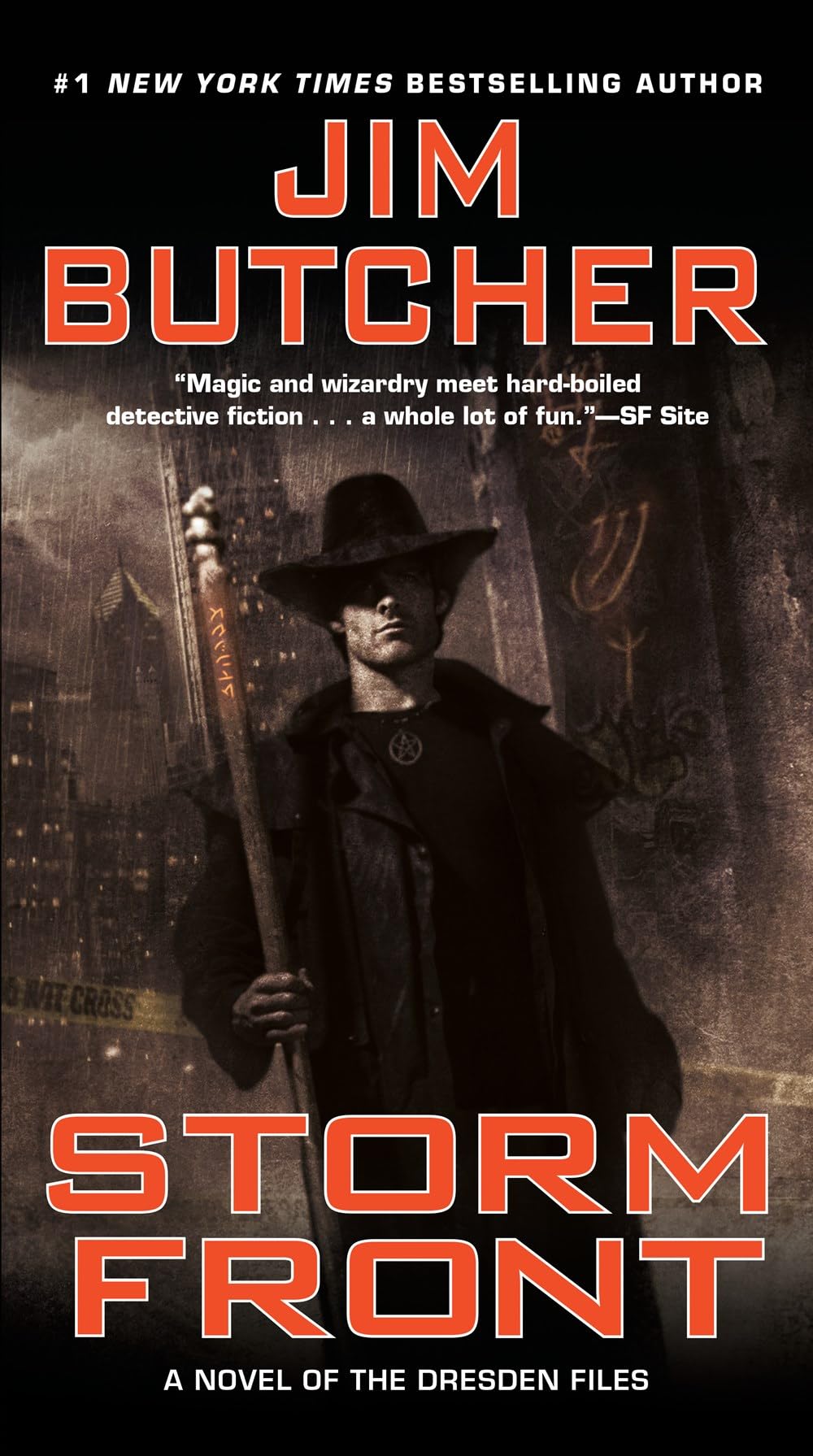 Set of five paperback Dresden Files novels by Jim Butcher, featuring fantasy fiction covers in a collection by Roc Ltd.