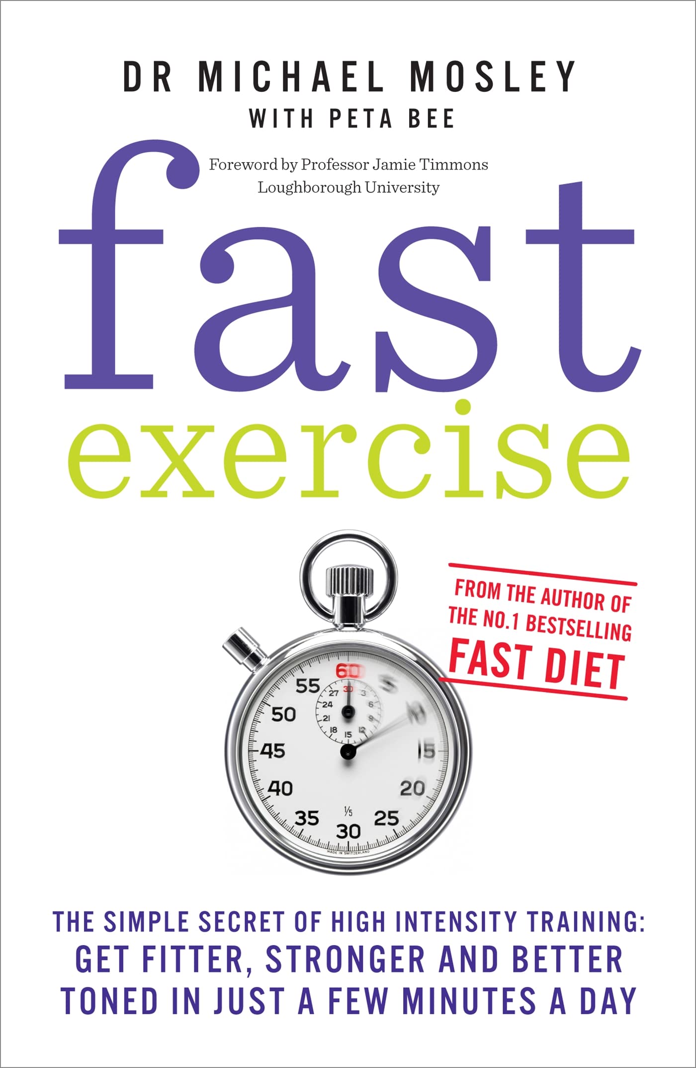Fast Exercise paperback book by Michael Mosley and Peta Bee, showcasing the cover design and title clearly.