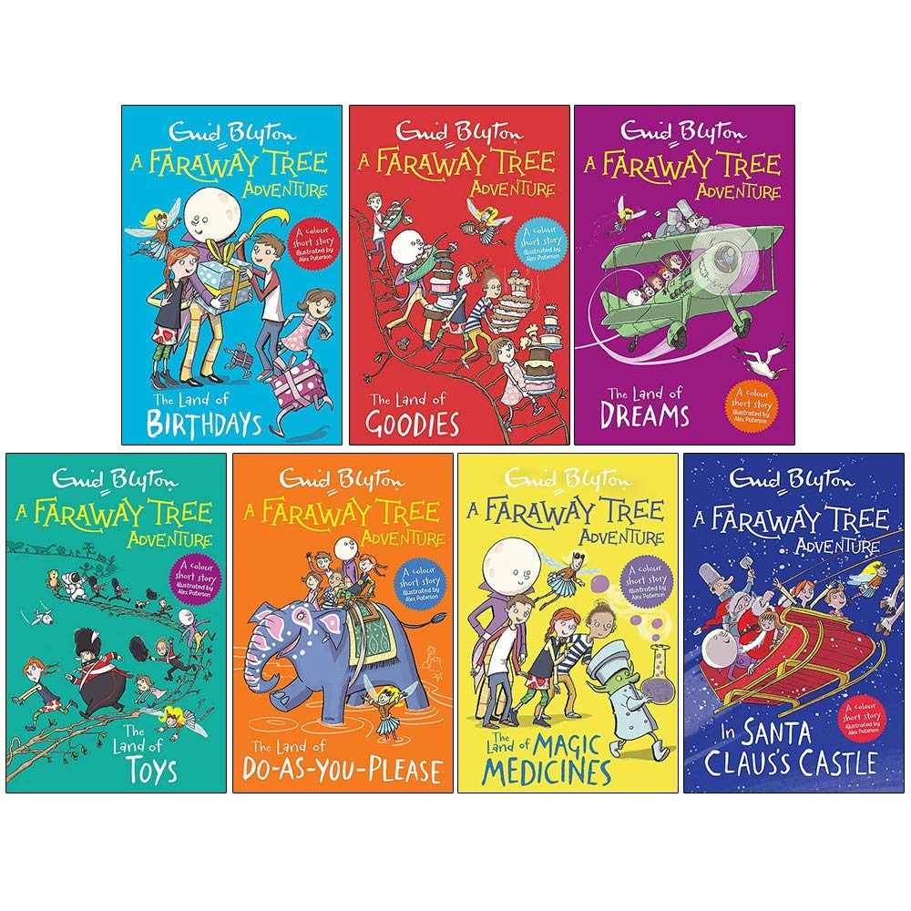 Enid Blyton Magic Faraway Tree 6 book collection set in paperback for ages 6-9, featuring colorful illustrated covers.