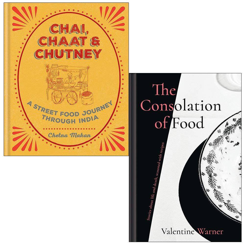 Two hardback books from the Chai Chaat Collection by Chetna Makan, showcasing vibrant covers and engaging non-fiction content.