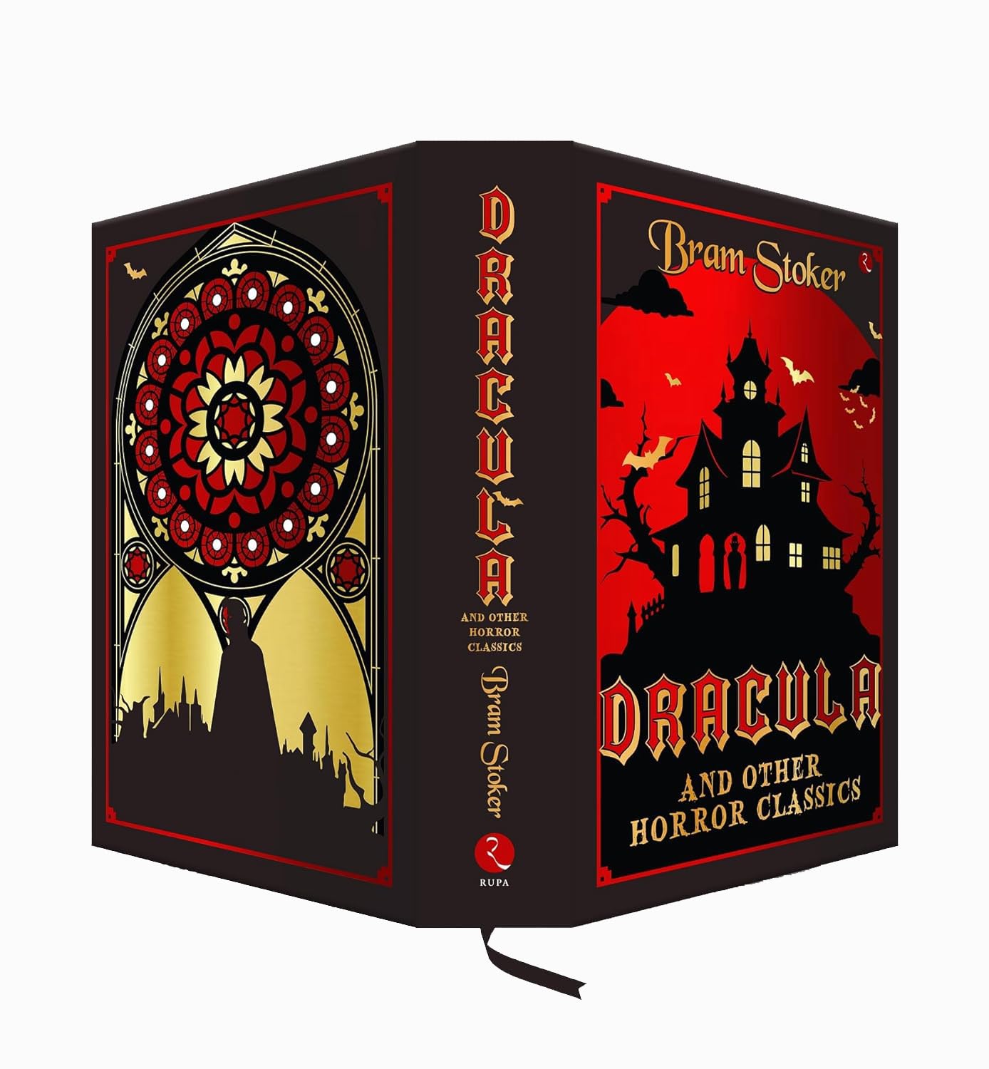 Deluxe leather-bound hardback edition of "Dracula & Other Horror Classics" by Bram Stoker, featuring classic horror fiction.
