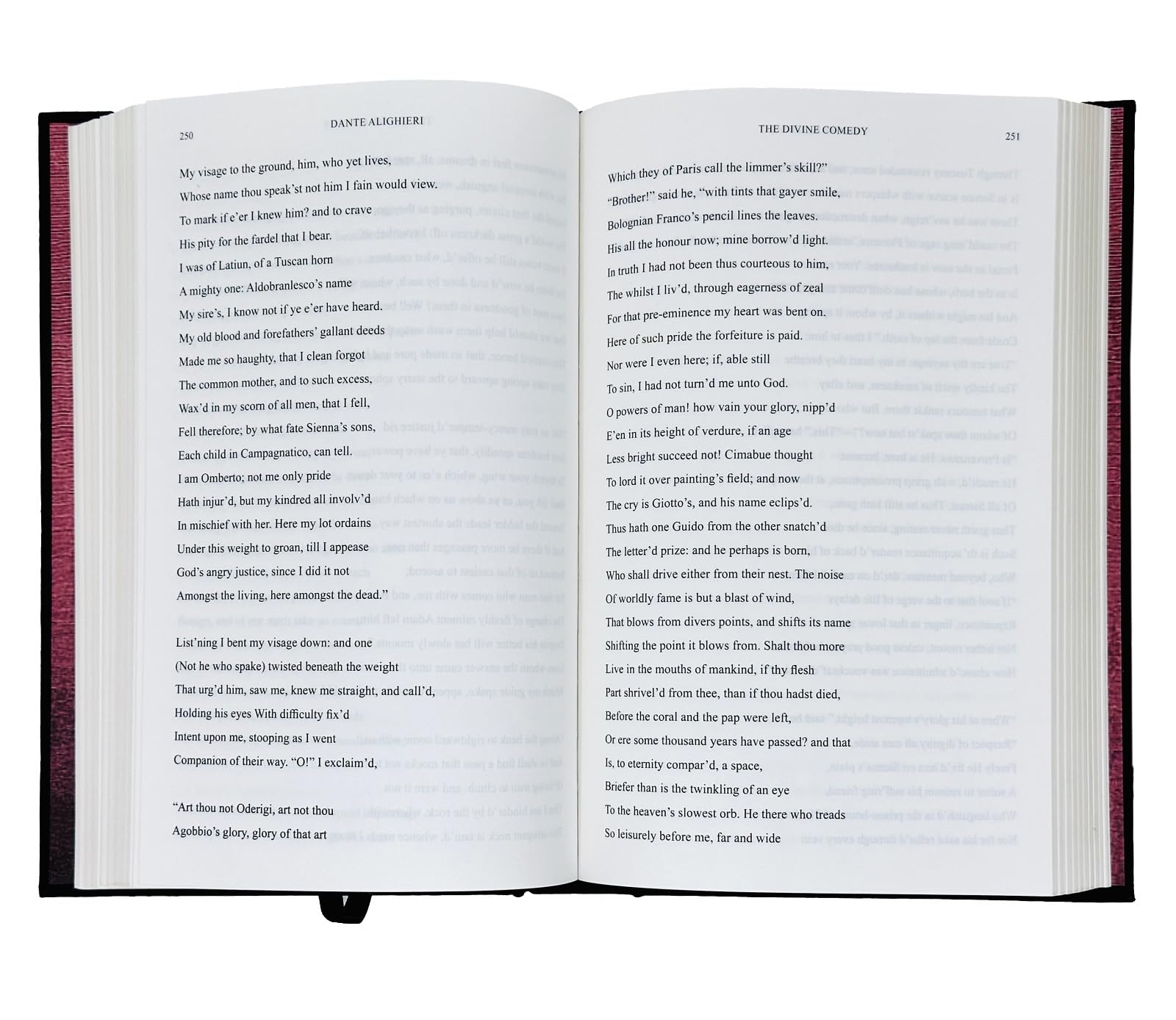 Deluxe leather-bound edition of The Divine Comedy by Dante Alighieri, showcasing intricate cover design and hardback format.