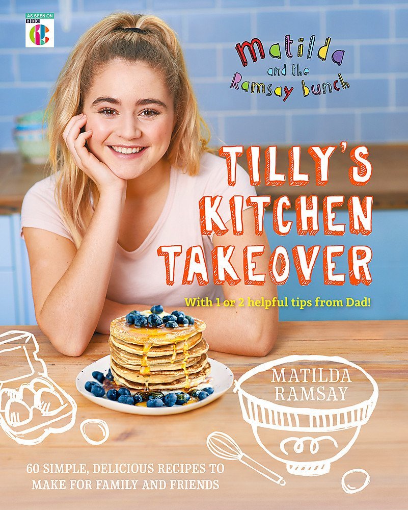 Two hardback cookbooks from Matilda Ramsay's "Tilly's Kitchen Takeover" collection featuring healthy recipes.