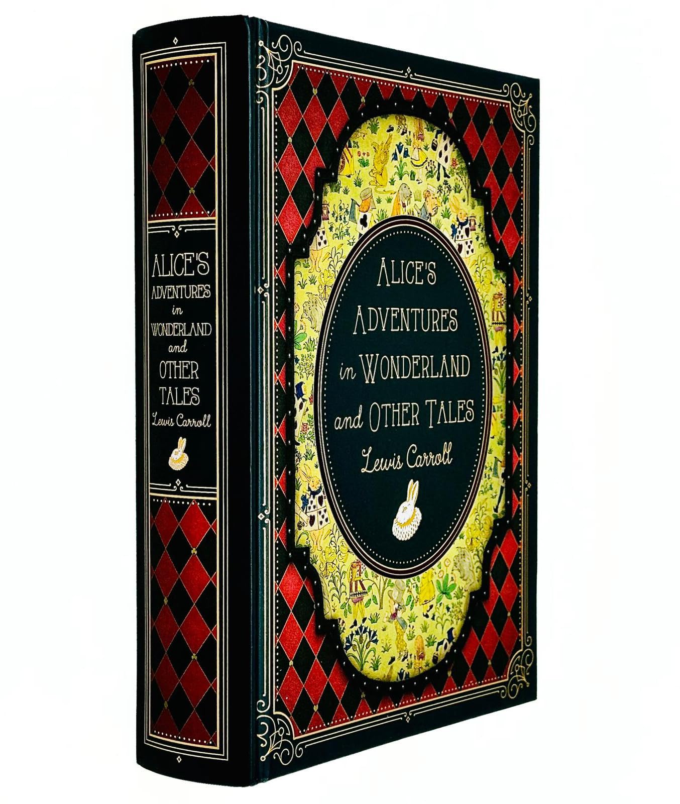 Hardback edition of Alice's Adventures in Wonderland by Lewis Carroll, featuring whimsical cover art and illustrations.
