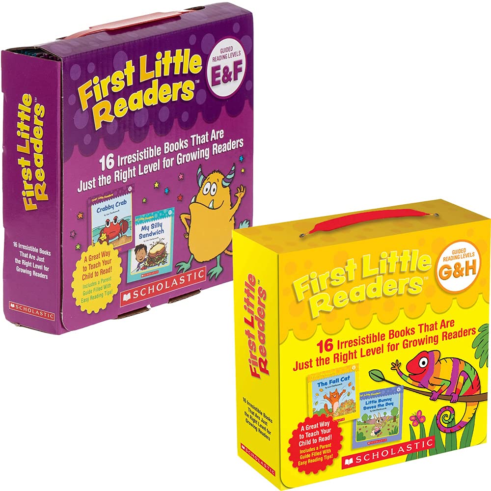 First Little Readers 32-book collection set for ages 3–8 in paperback, featuring colorful covers and engaging illustrations.