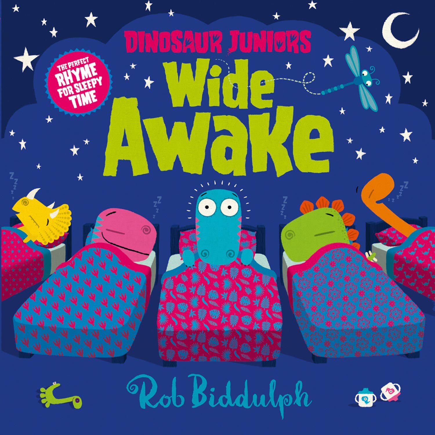 Three paperback books from the Dinosaur Juniors Series by Rob Biddulph for ages 3-7, featuring colorful dinosaur illustrations.