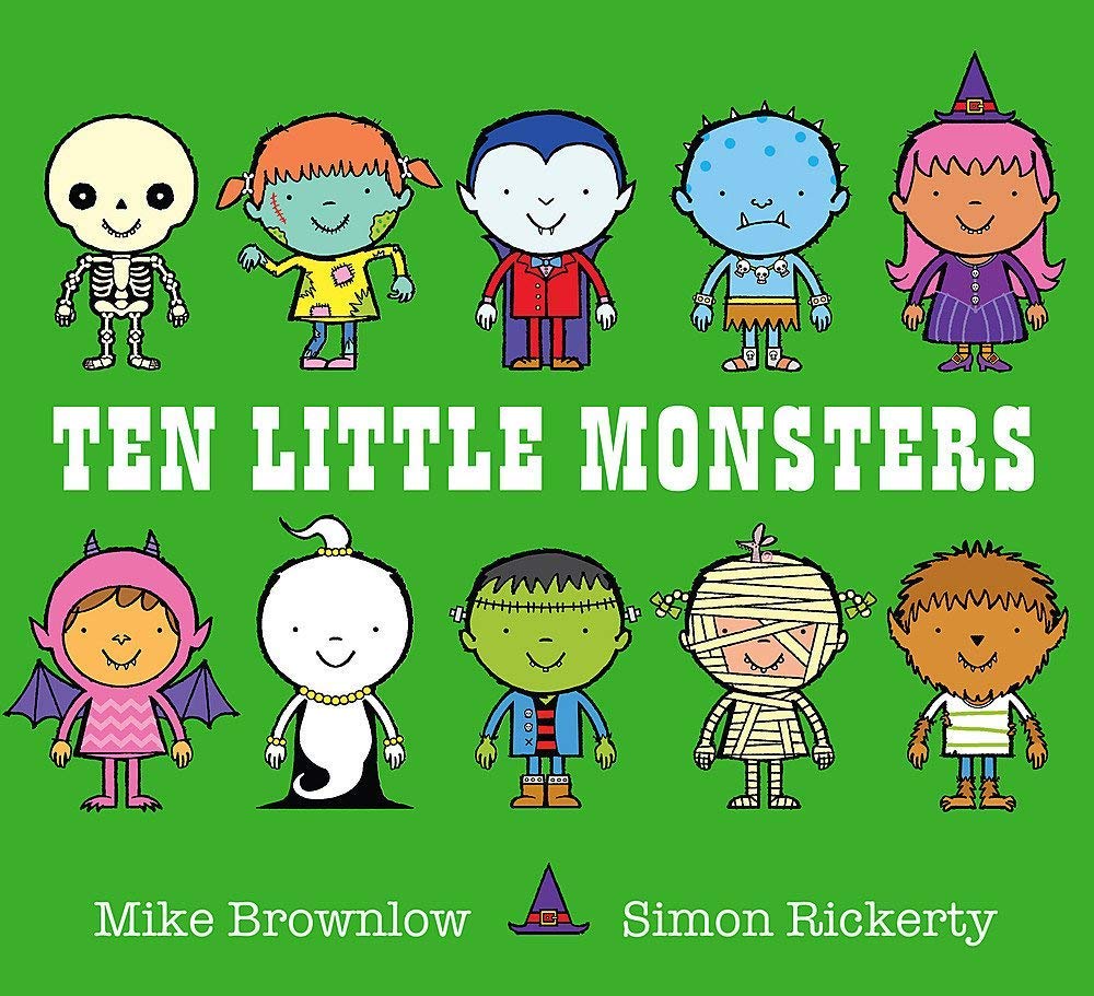 Four paperback books from the Ten Little Collection by Mike Brownlow, suitable for ages 0-5, published by Orchard Books.