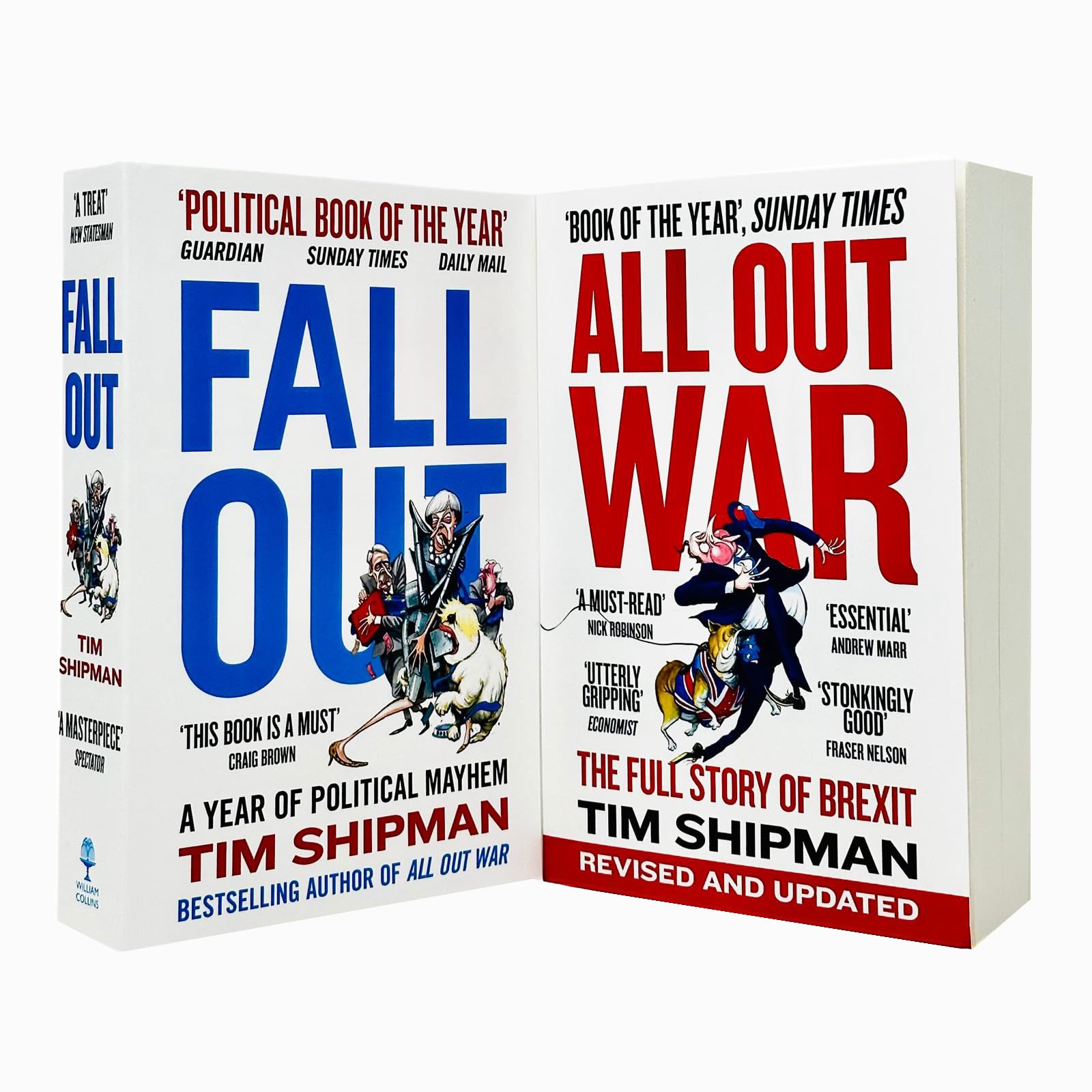 Tim Shipman Collection of 2 paperback non-fiction books by Tim Shipman, featuring cover designs and titles.