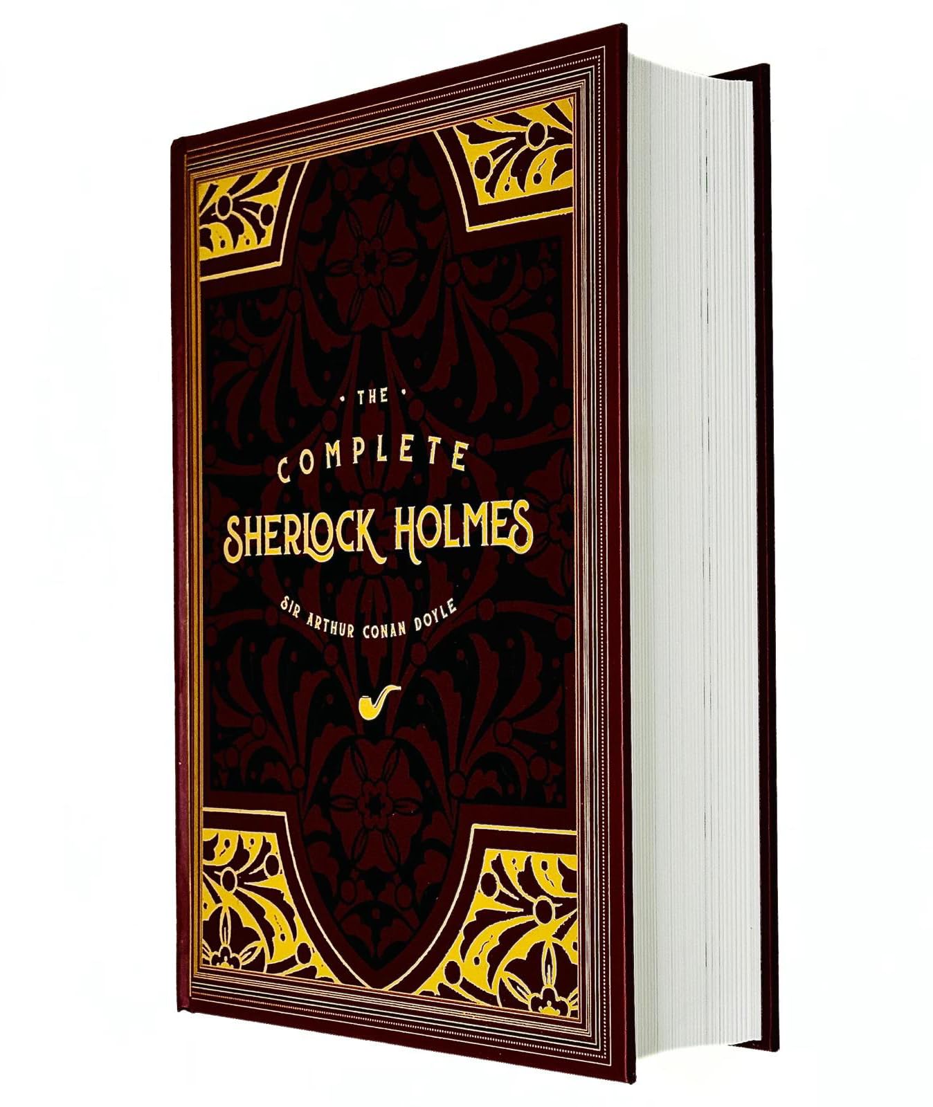 Hardback edition of "The Complete Sherlock Holmes" by Sir Arthur Conan Doyle, featuring classic cover design and illustrations.