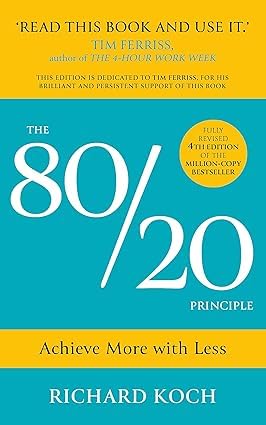 The 80/20 Principle by Richard Koch paperback front cover, part of the 80/20 4-book non-fiction collection
