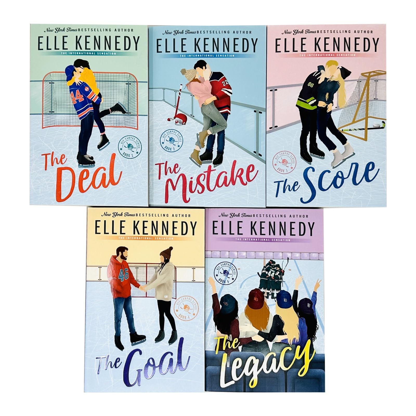 Off Campus Series by Elle Kennedy 5-book collection set of fiction paperbacks featuring book covers and spine details.