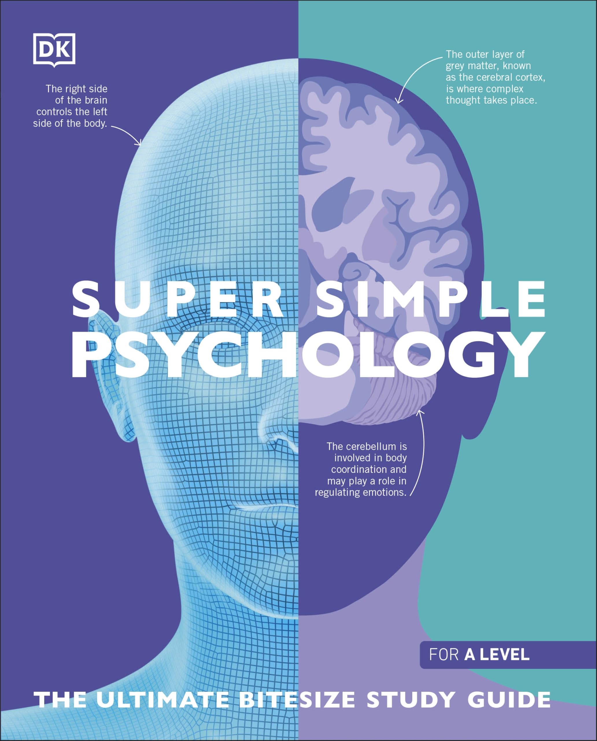 Super Simple Psychology paperback book cover by D.K. Publishing, featuring colorful illustrations and engaging child-friendly design.