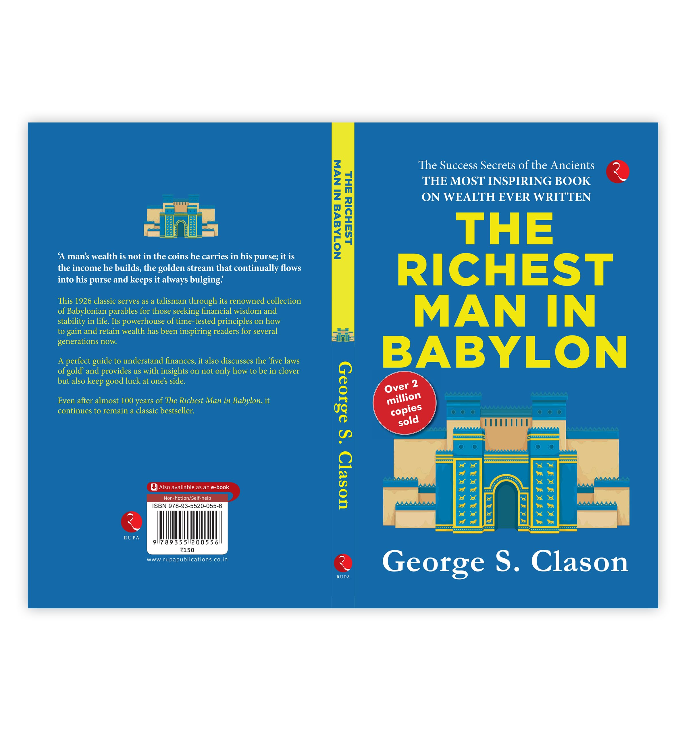 Paperback copy of "The Richest Man in Babylon" by George S. Clason, published by Rupa Publications India.
