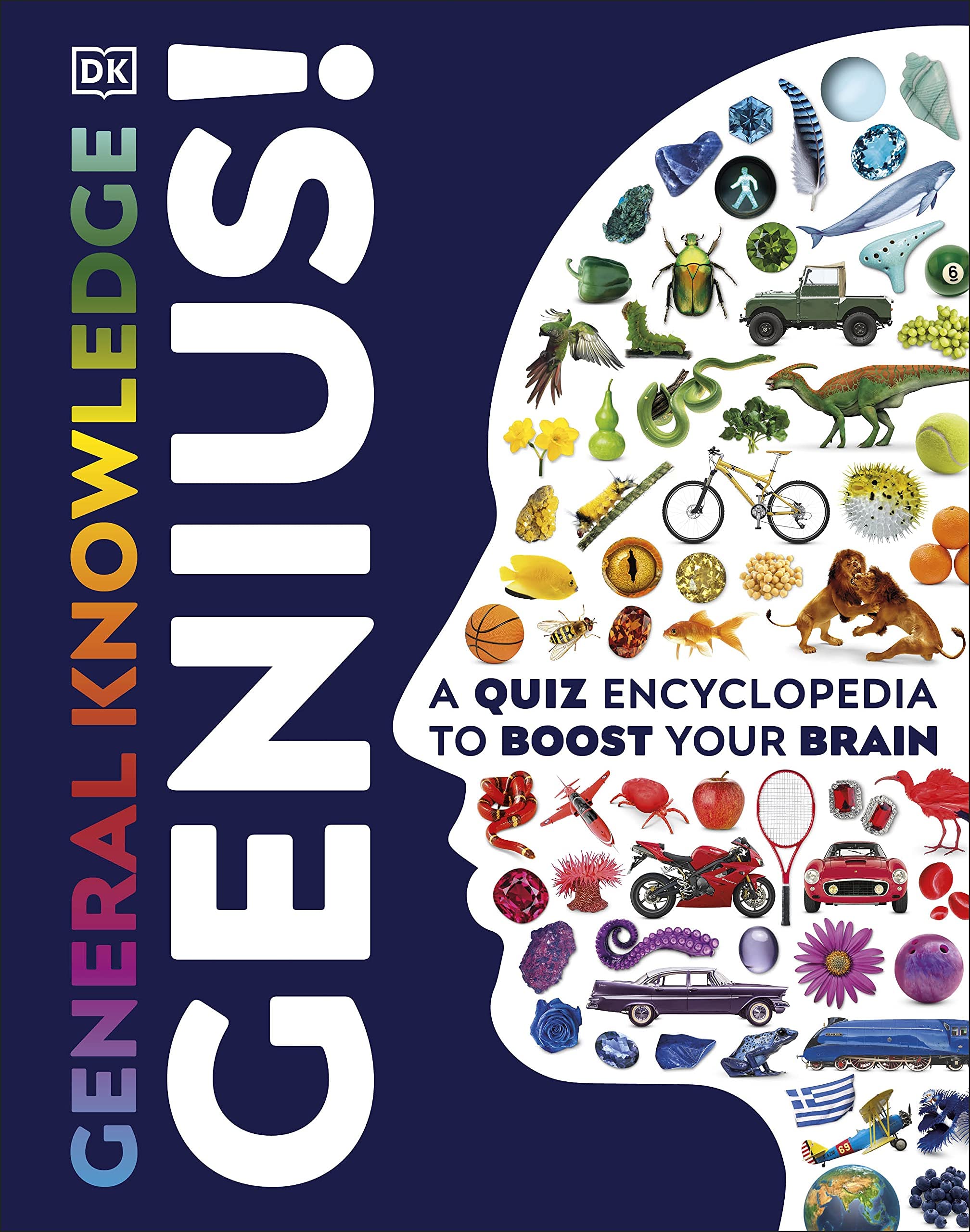 General Knowledge Genius quiz encyclopedia for children, featuring a colorful paperback cover and engaging illustrations.