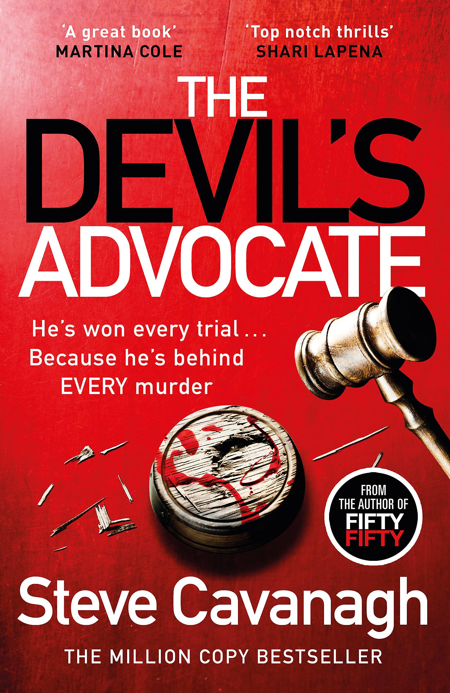 The Devil's Advocate by Steve Cavanagh, paperback fiction book cover featuring dramatic artwork and title design.