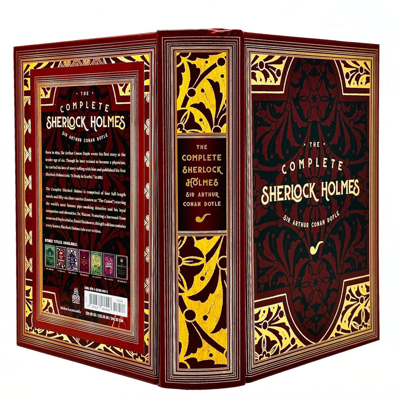 Hardback edition of The Complete Sherlock Holmes by Arthur Conan Doyle, featuring classic cover design and spine details.