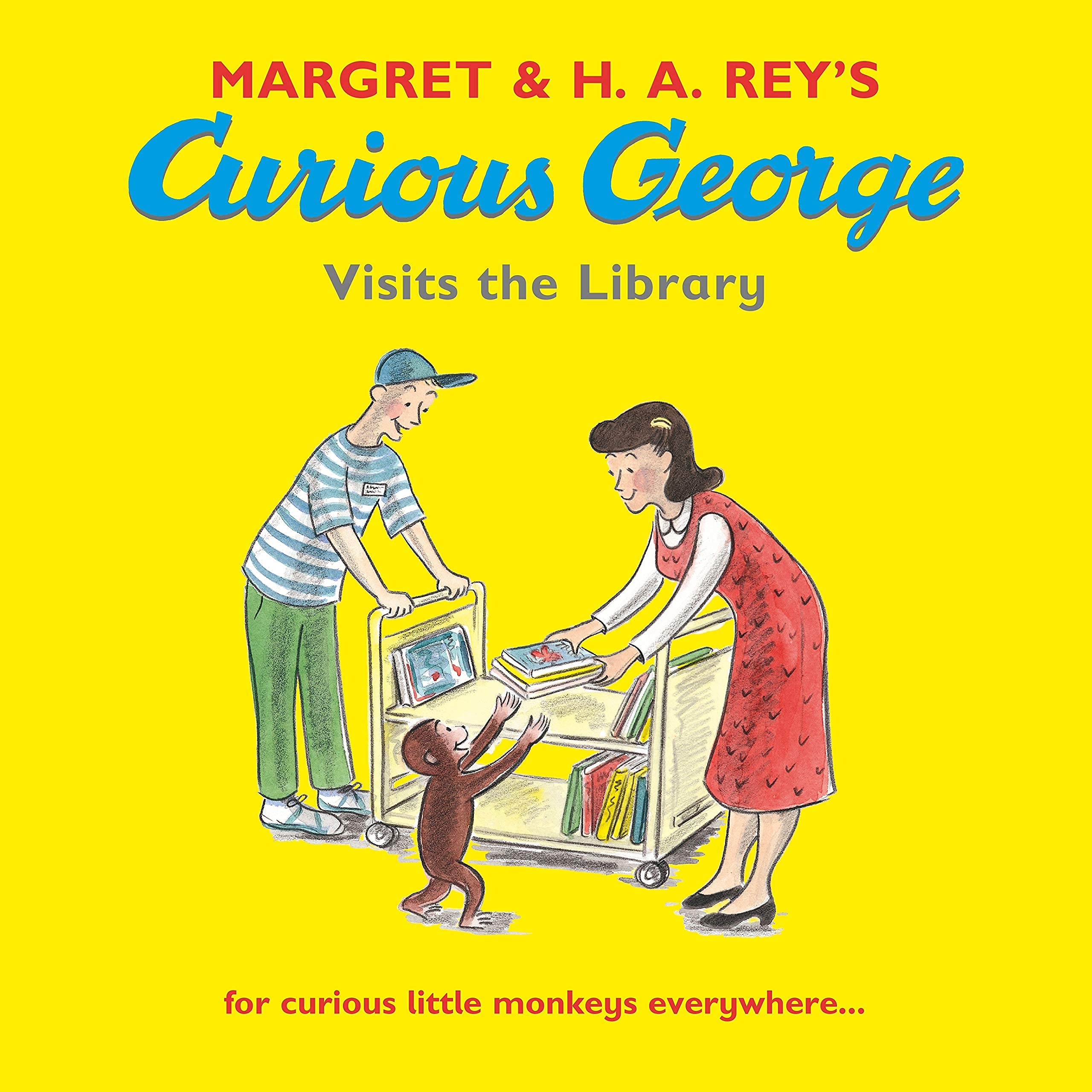 Curious George collection by Margret Rey, 10 paperback books for ages 3-7, displayed in a box set with colorful covers.