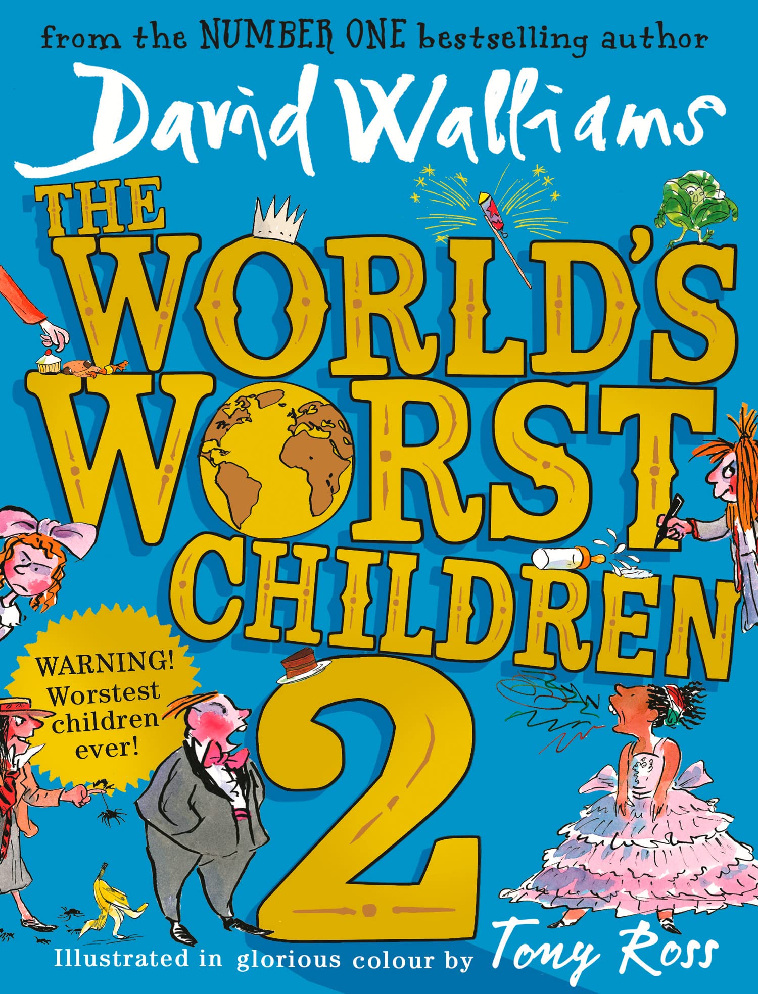 Paperback edition of "The World's Worst Children 2" by David Walliams featuring colorful cover art and playful illustrations.