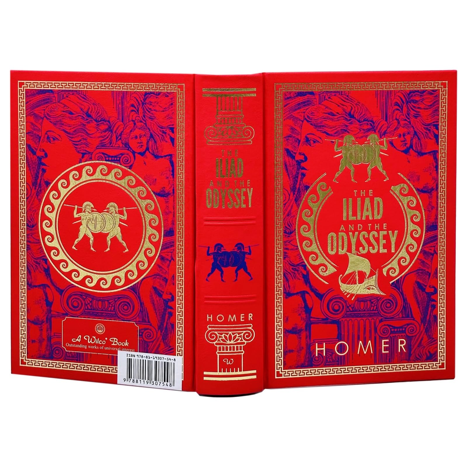 Hardback edition of The Iliad and The Odyssey by Homer, featuring classic artwork on the cover.