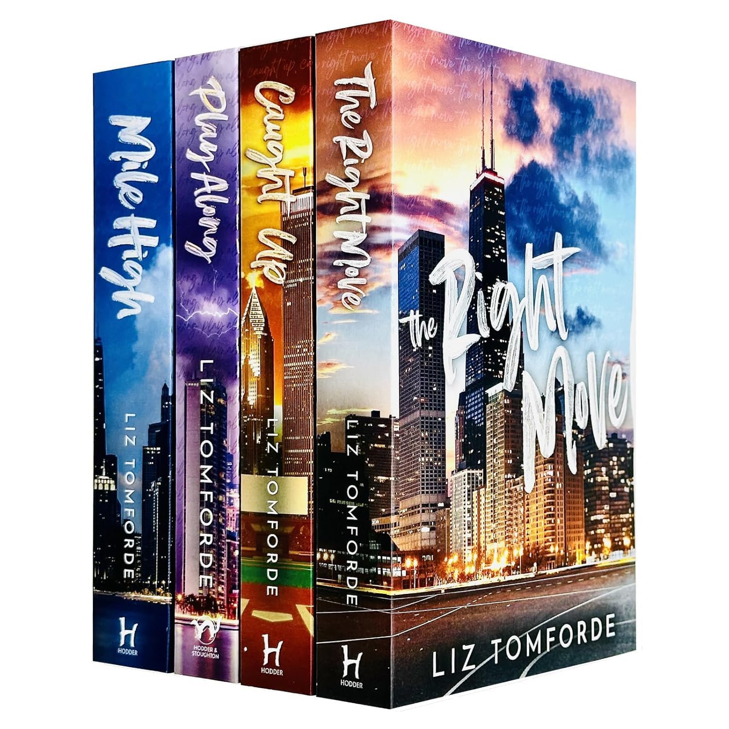 Four paperback books from Liz Tomforde's Windy City Series collection, fiction titles with colorful cover designs.