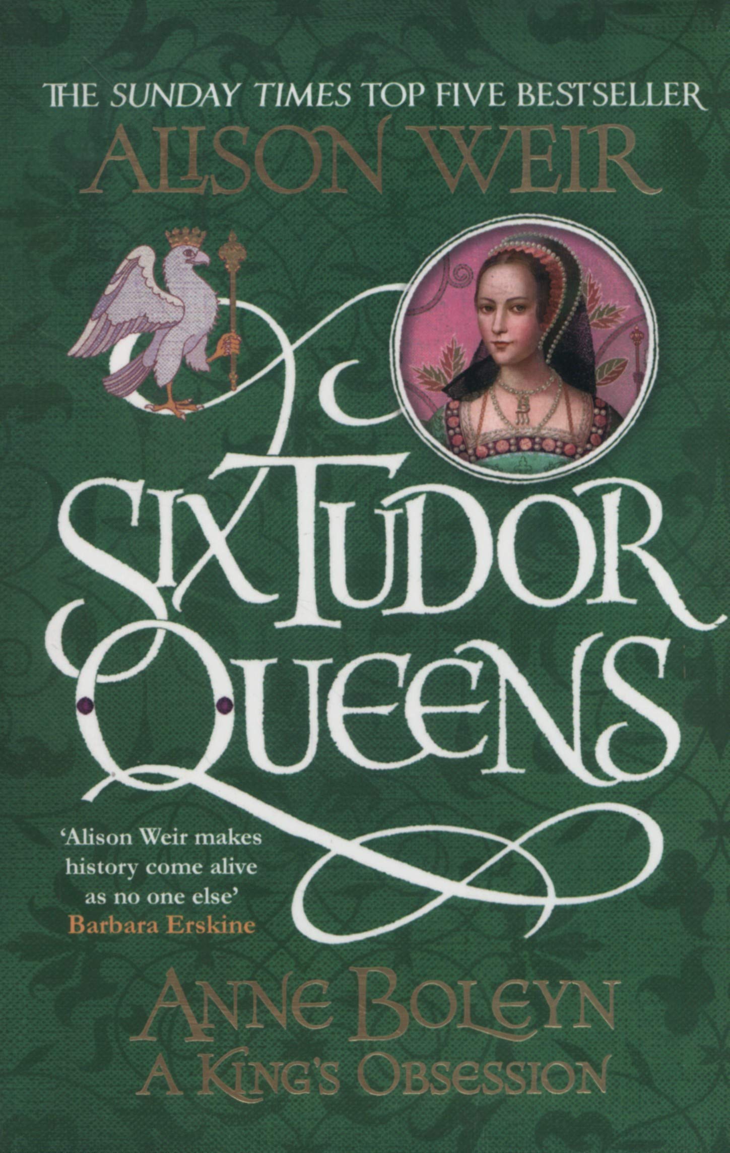 Four hardback books from the "Six Tudor Queens" collection by Alison Weir, featuring elegant cover designs.