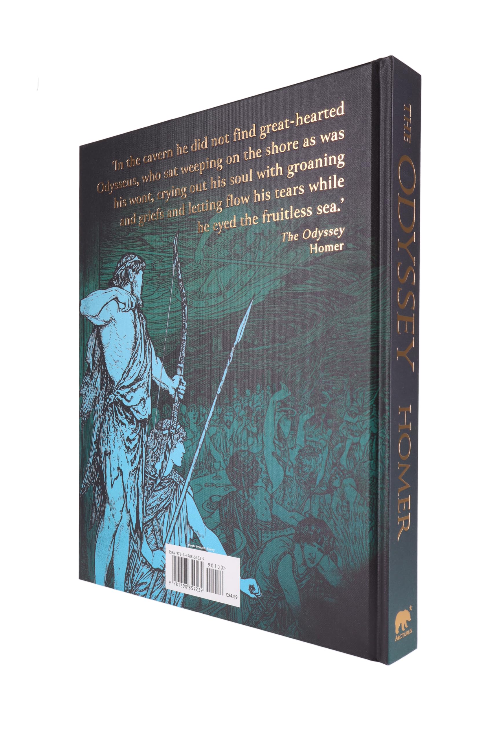 Hardback edition of "The Odyssey" by Homer, translated by Alexander Pope, featuring a classic cover design.