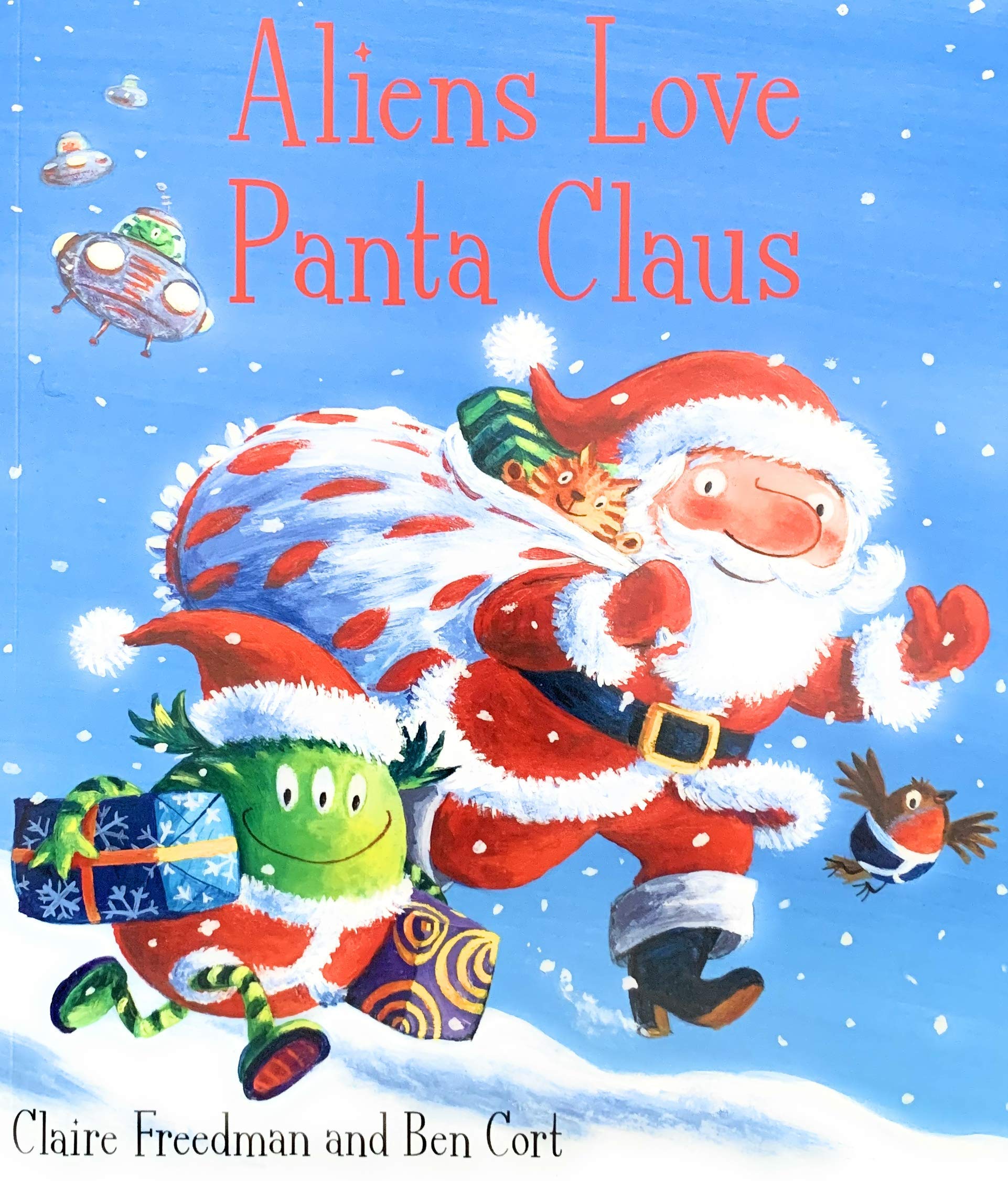 Collection of 6 paperback books titled "Aliens Love Underpants" by Claire Freedman for ages 3-7, featuring colorful illustrations.