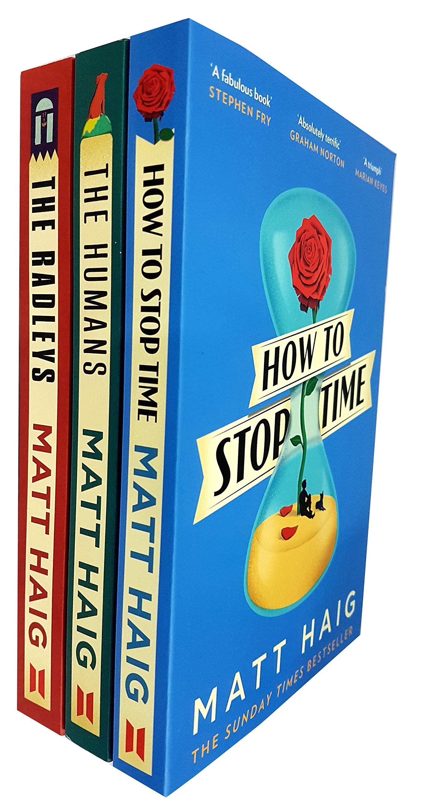 Matt Haig Collection set of 3 paperback fiction books by Matt Haig featuring colorful covers and author name.