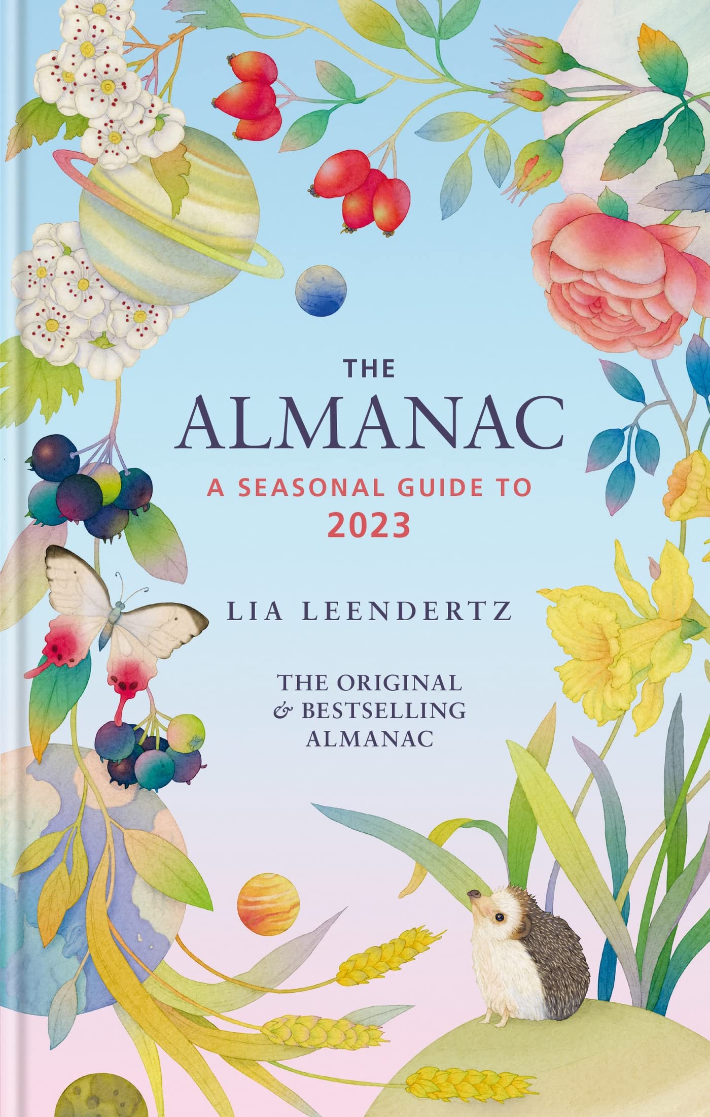 Hardback edition of The Almanac: A Seasonal Guide to 2023 by Skymart Books, featuring a colorful cover design.