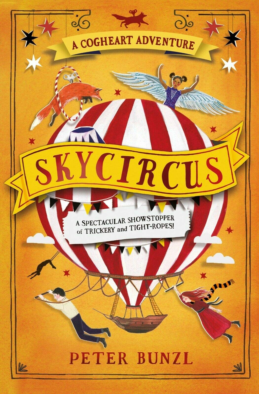 Cogheart Series by Peter Bunzl, 4 paperback books for ages 9-12, featuring colorful covers and engaging illustrations.
