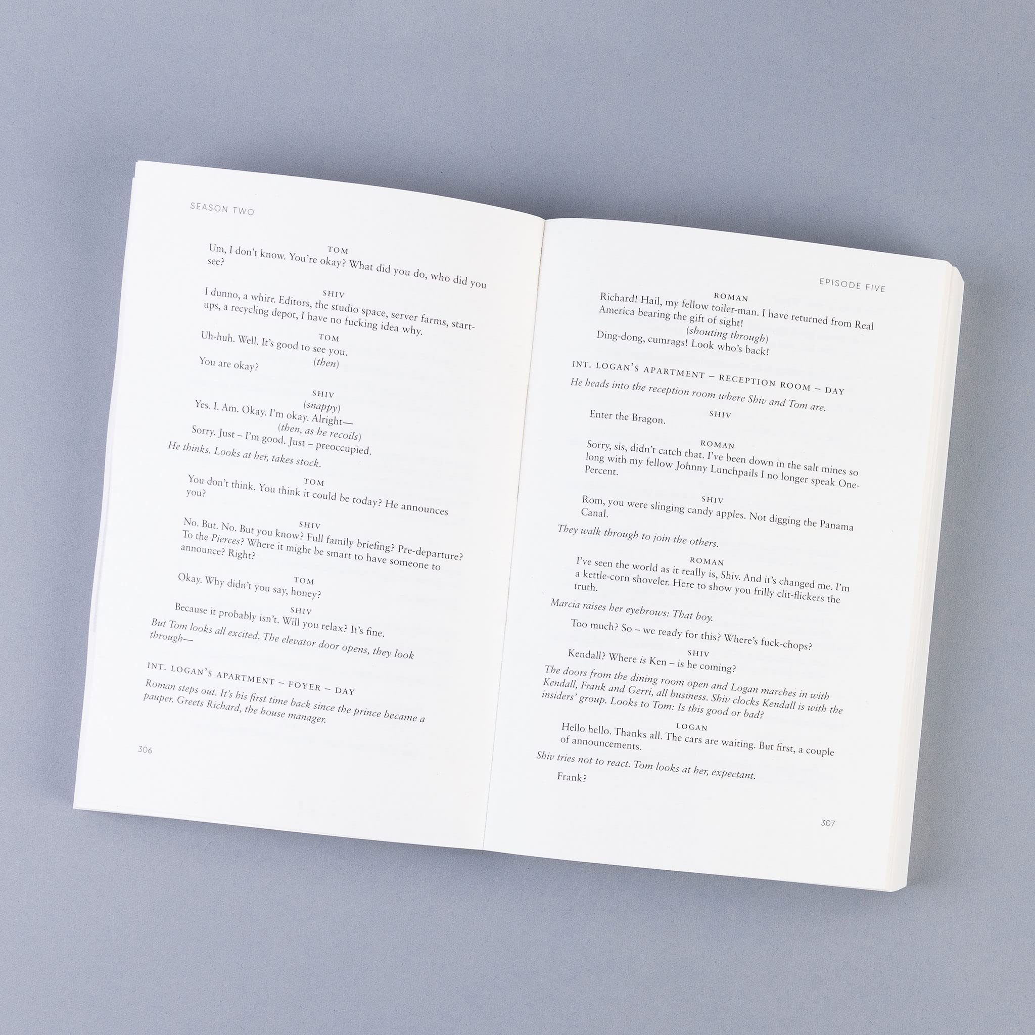 Complete scripts of Succession Season Two in paperback by Jesse Armstrong, featuring a detailed cover design.