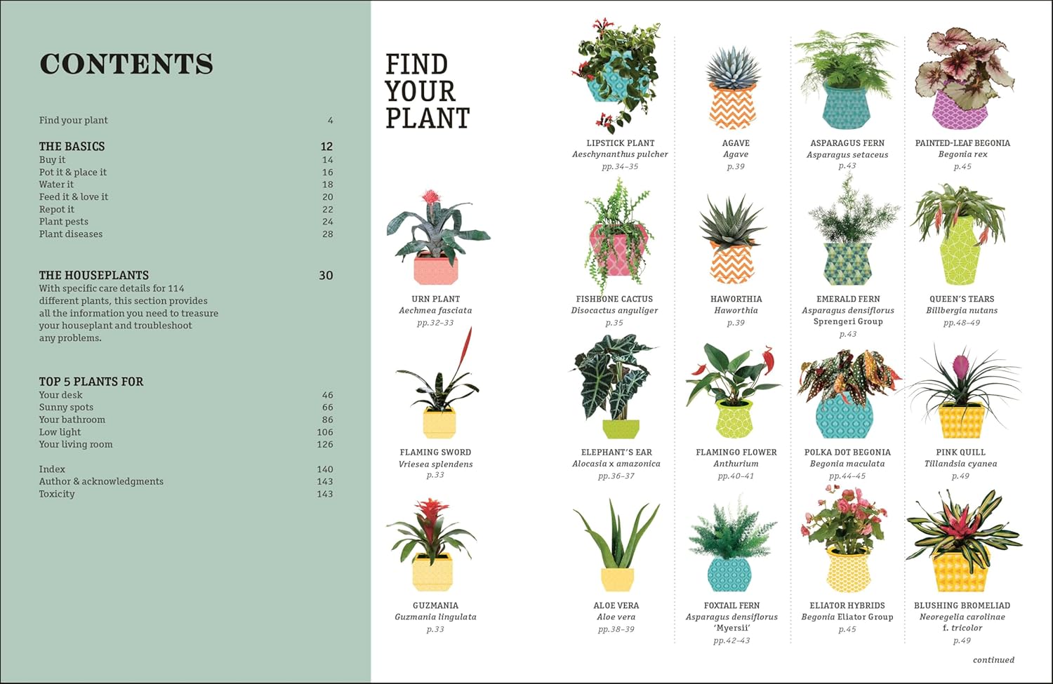 Hardback book titled "How Not to Kill Your Houseplant" by Veronica Peerless, featuring a colorful cover with houseplant illustrations.