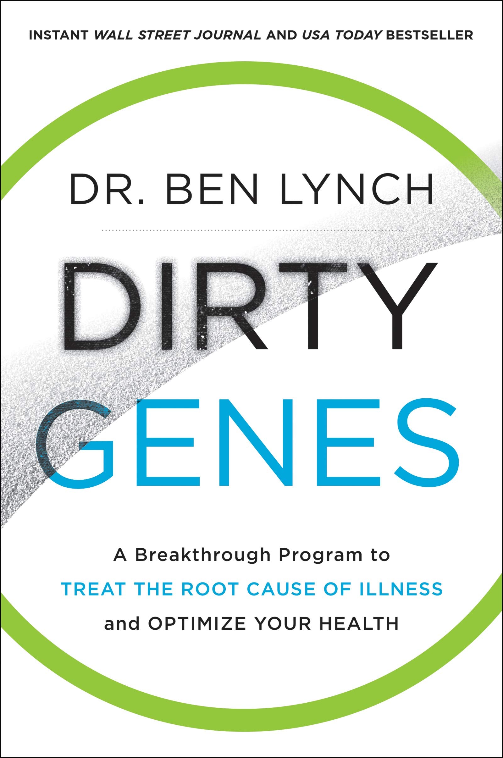 Paperback copy of "Dirty Genes" by Dr. Ben Lynch, showcasing the cover design and title prominently.
