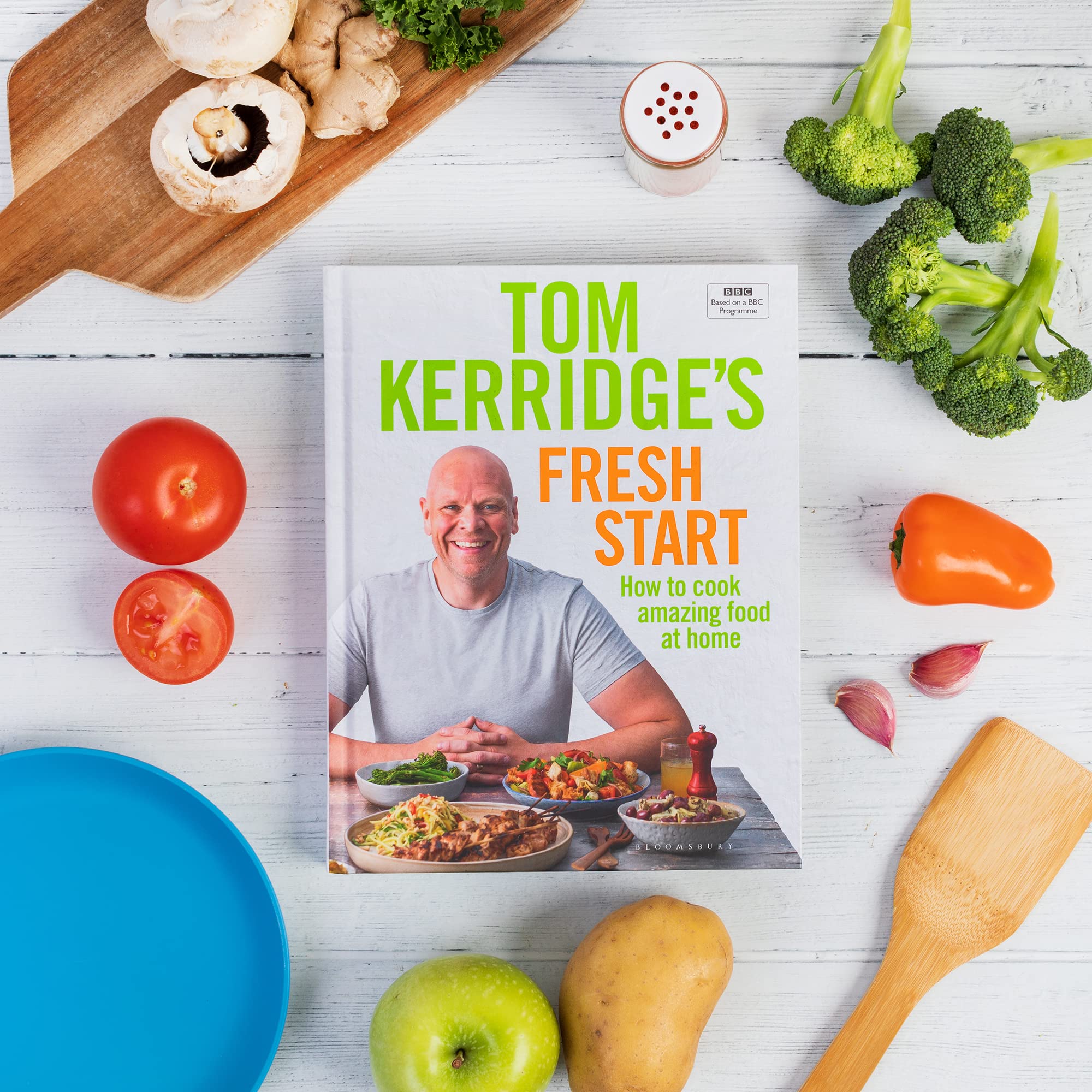 Hardback edition of "Fresh Start" by Tom Kerridge, showcasing the cover design and title prominently.