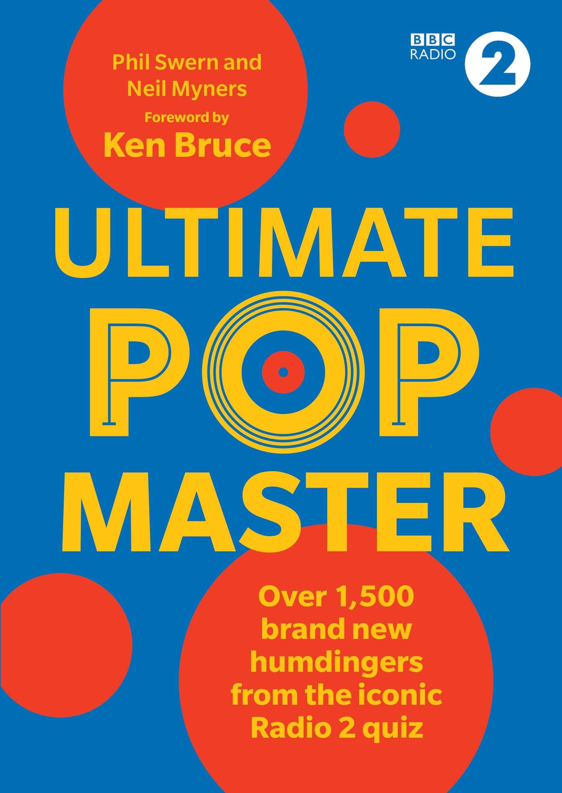 Ultimate PopMaster by Phil Swern, a paperback book featuring 1,500 trivia questions on a vibrant cover.
