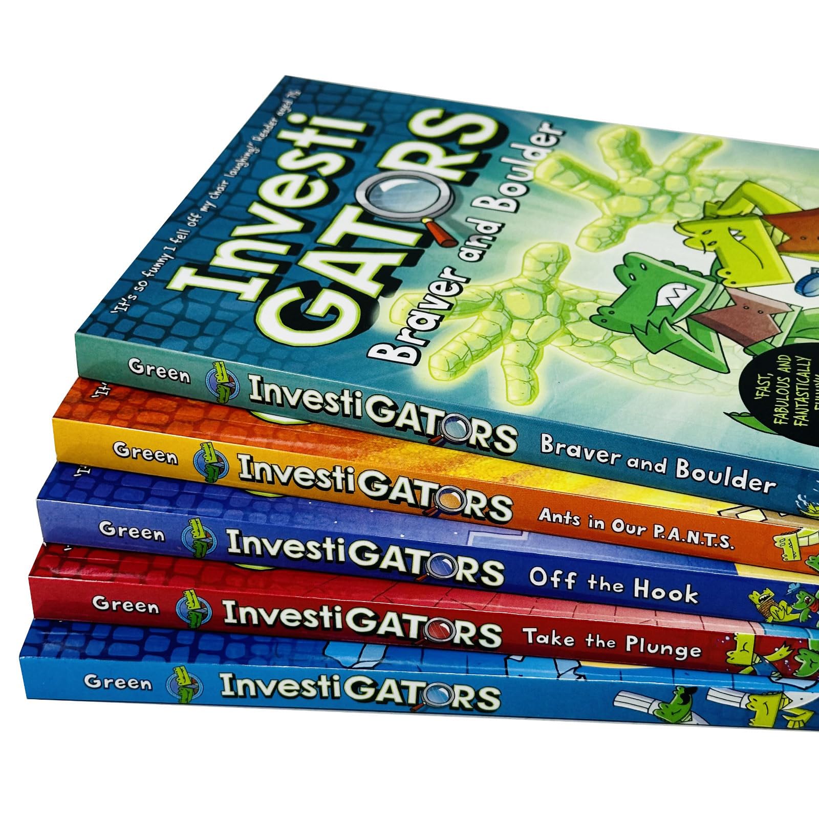InvestiGators book collection by John Patrick Green featuring five children's fiction paperbacks from Macmillan Children's Books.