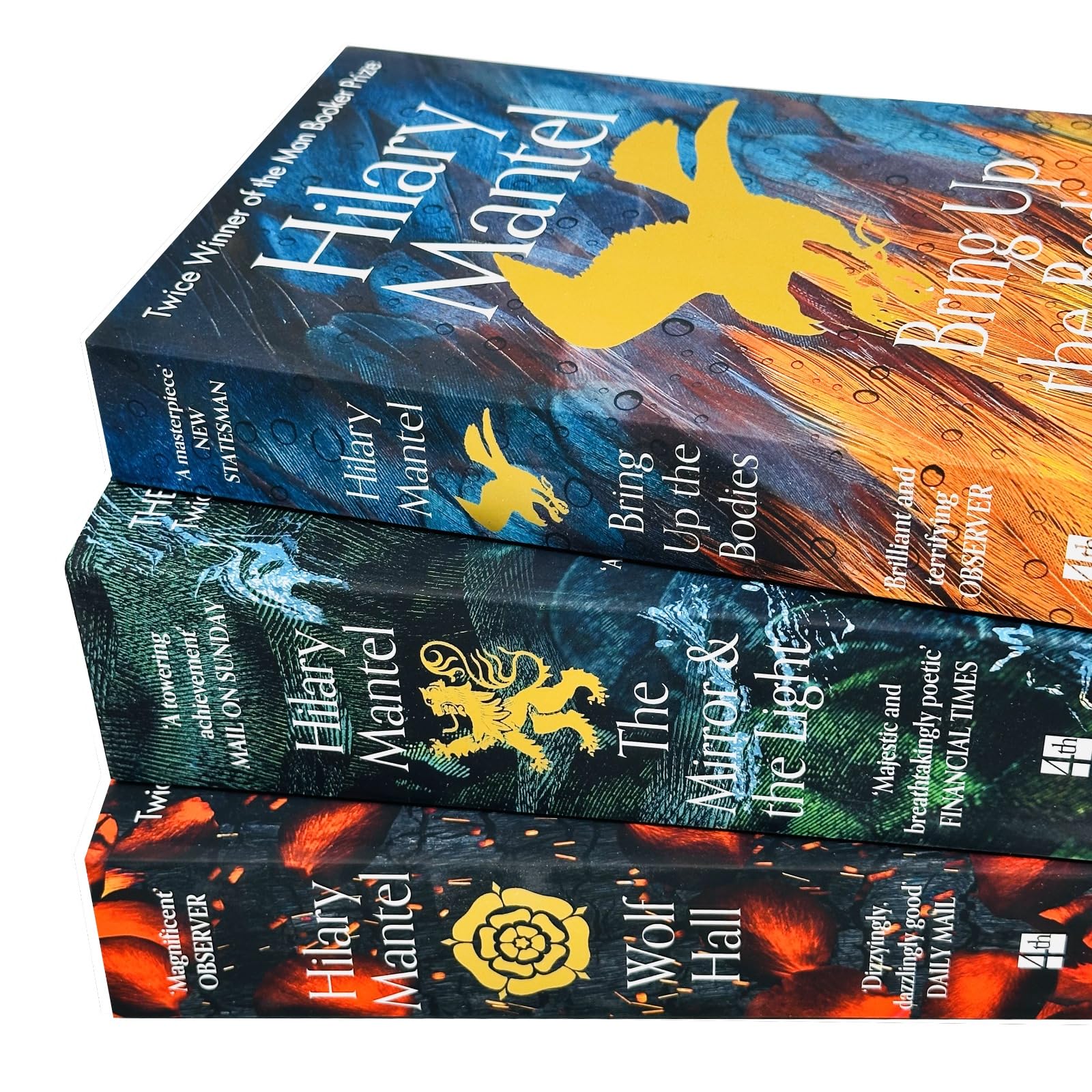Hilary Mantel Collection paperback set featuring three fiction books by Hilary Mantel on a neutral background.