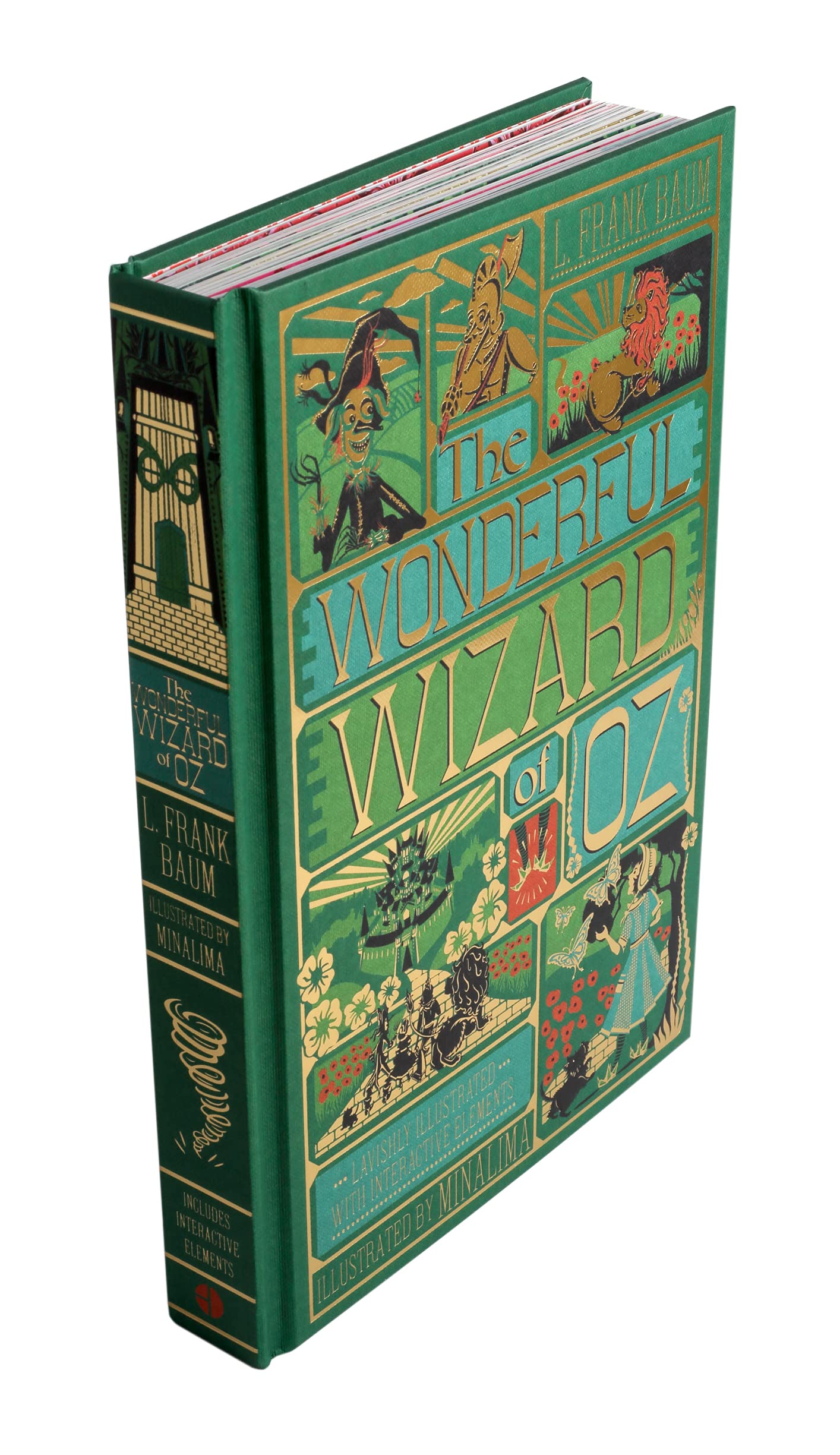 Hardback edition of The Wonderful Wizard Of Oz by L. Frank Baum, interactive book for ages 5-8, featuring colorful illustrations.