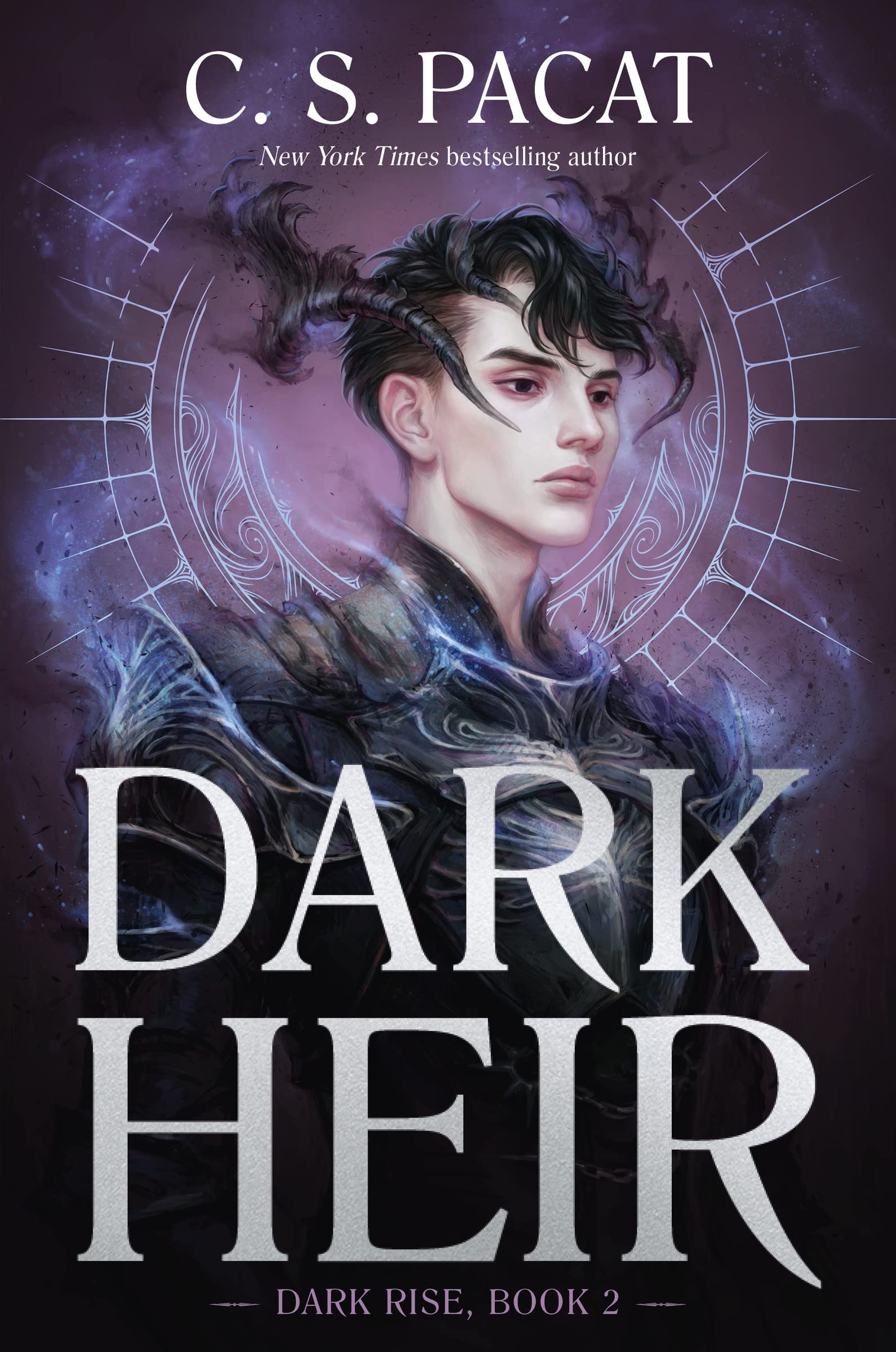 Hardback edition of "Dark Heir" by C. S. Pacat, featuring a dark-themed cover design.