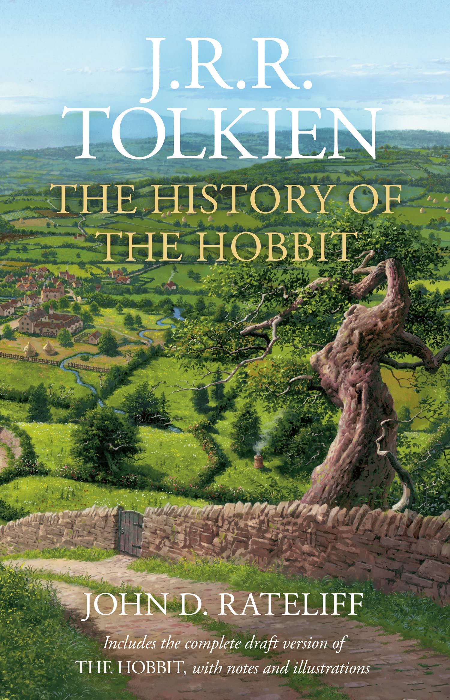 Hardback edition of "History of the Hobbit" by John D. Rateliff, featuring detailed cover design and classic fantasy elements.