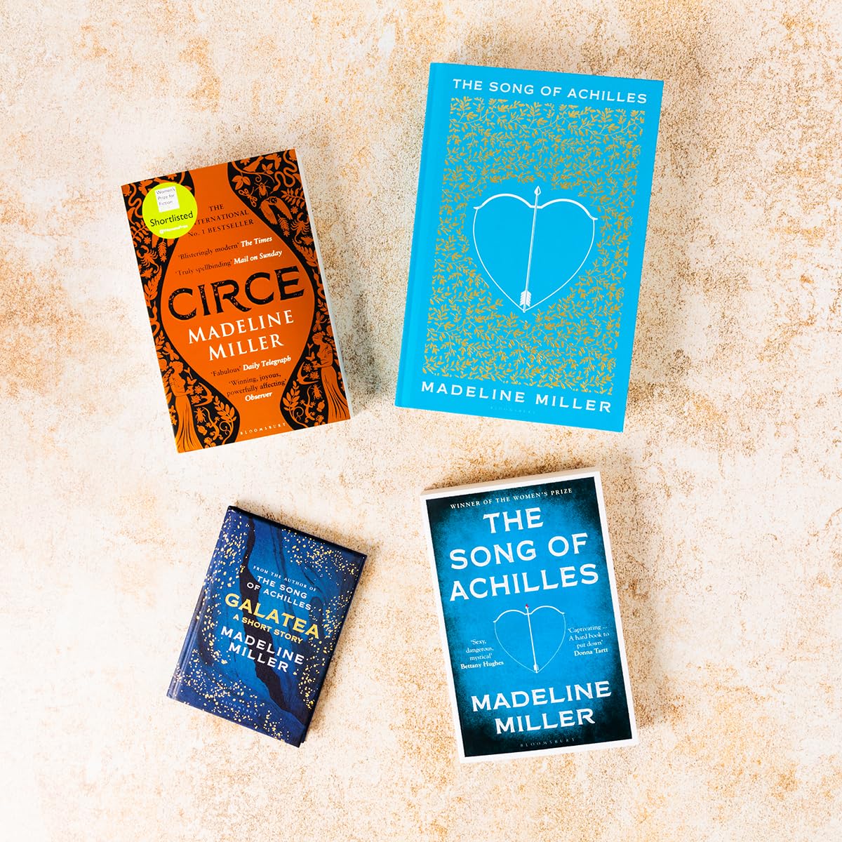 Hardback edition of "Galatea" by Madeline Miller, featuring a detailed cover design and vibrant colors.