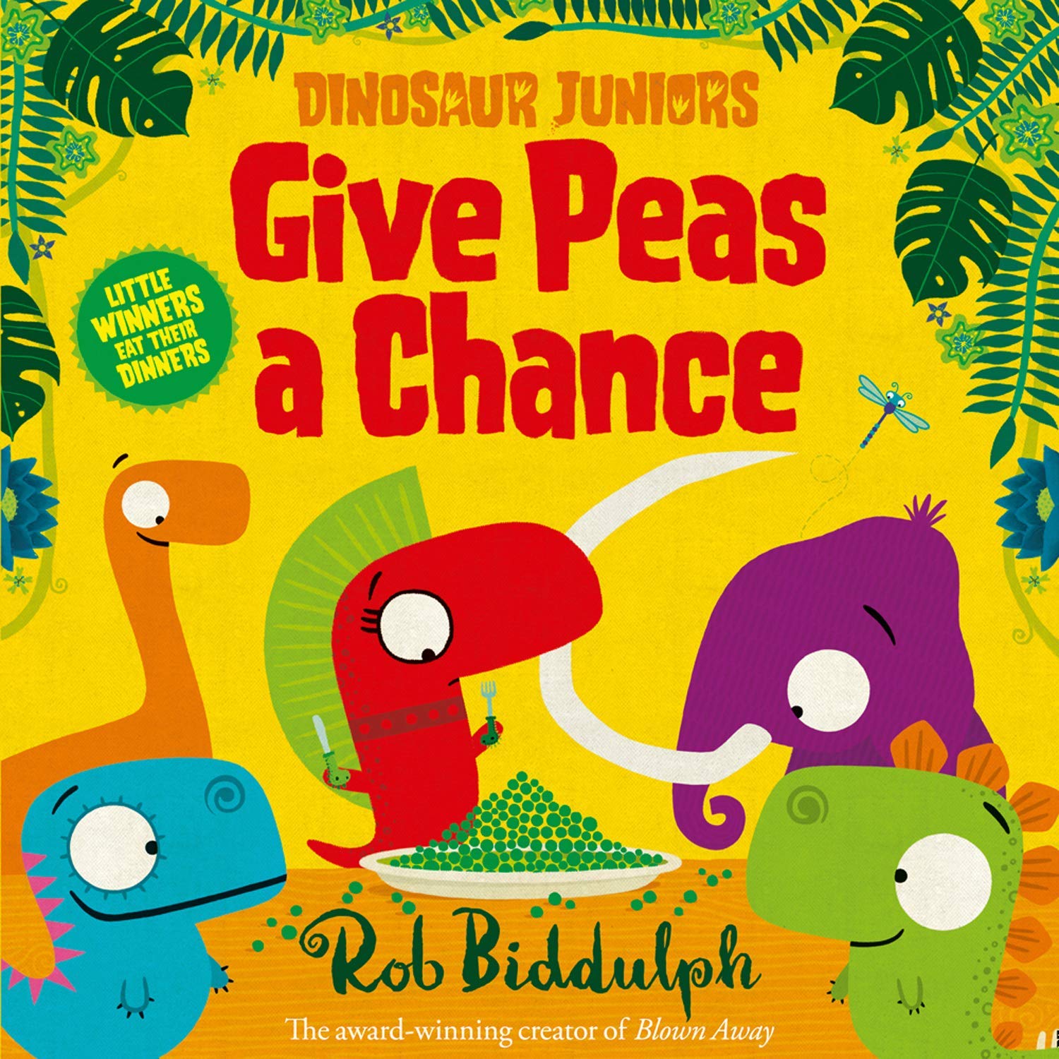 Dinosaur Juniors Series paperback books by Rob Biddulph, featuring colorful dinosaur illustrations for ages 3-7.