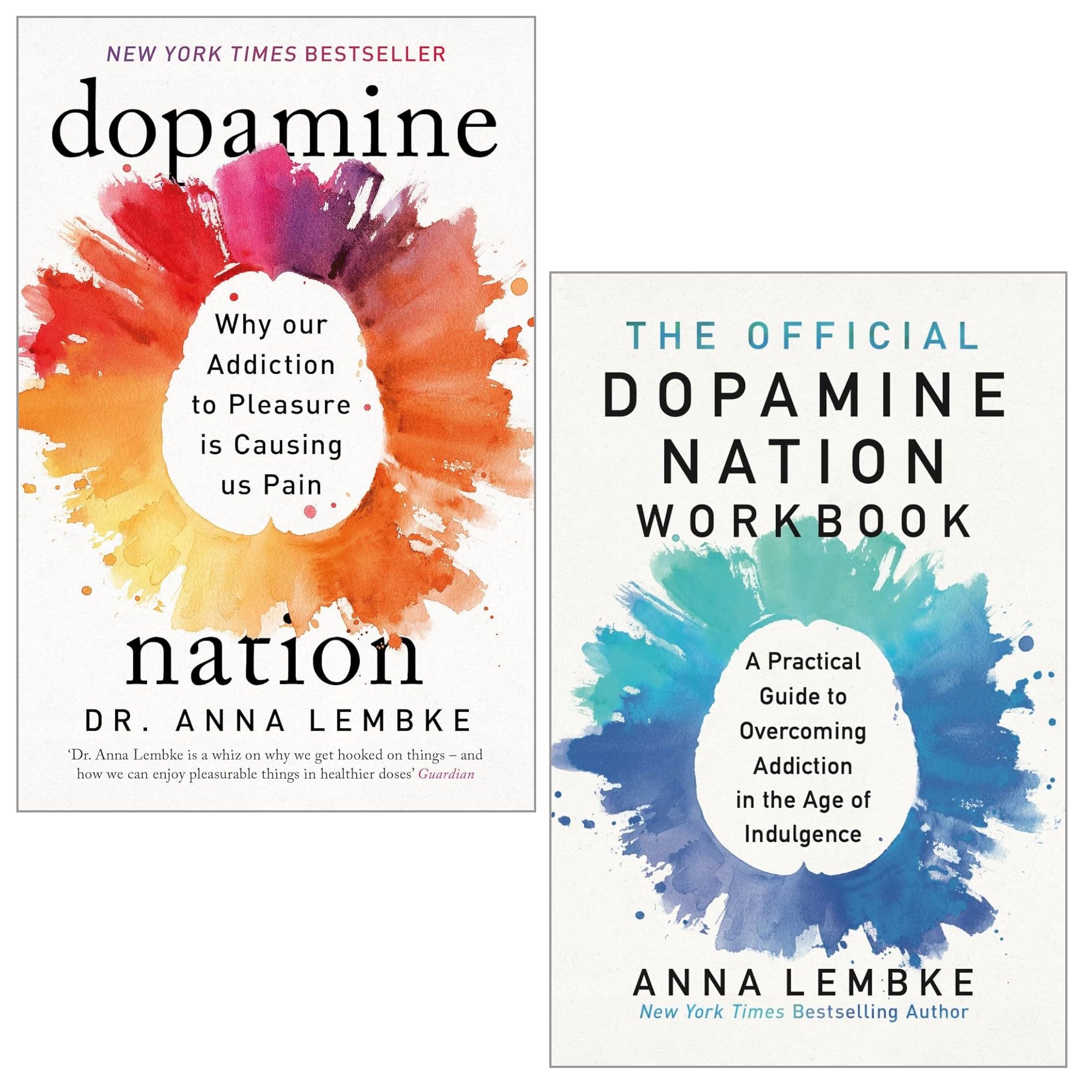 Dopamine Nation by Dr Anna Lembke paperback book set, featuring two non-fiction books on mental health and addiction by Headline Ltd.