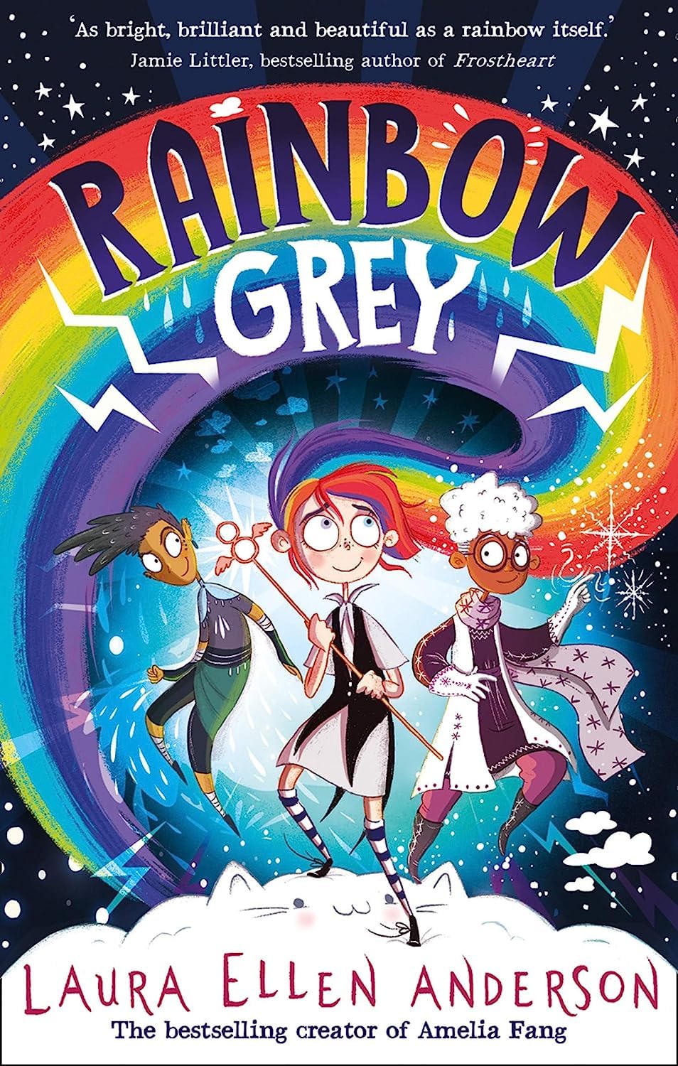 Rainbow Grey 3 books collection set by Laura Ellen Anderson, paperback for ages 7-9, featuring colorful covers and illustrations.