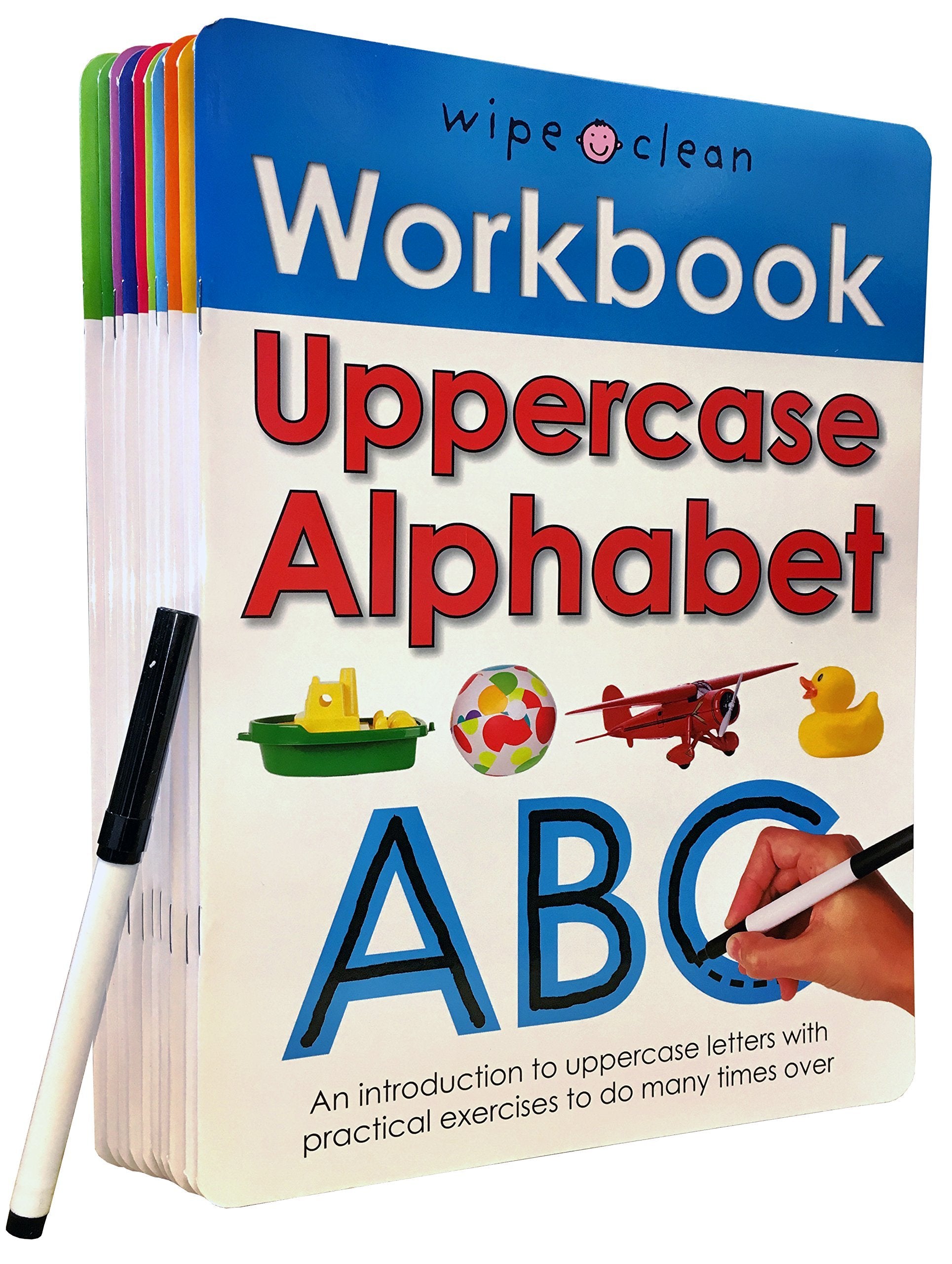Wipe-Clean Workbook Collection by Roger Priddy, 10 board books for ages 3-5, featuring colorful, engaging illustrations.